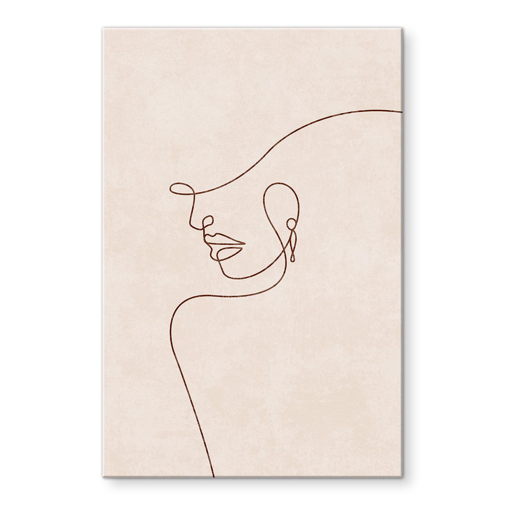 Akrylbillede Delikate konturer af en kvinde - Line Art - Tunaboylu