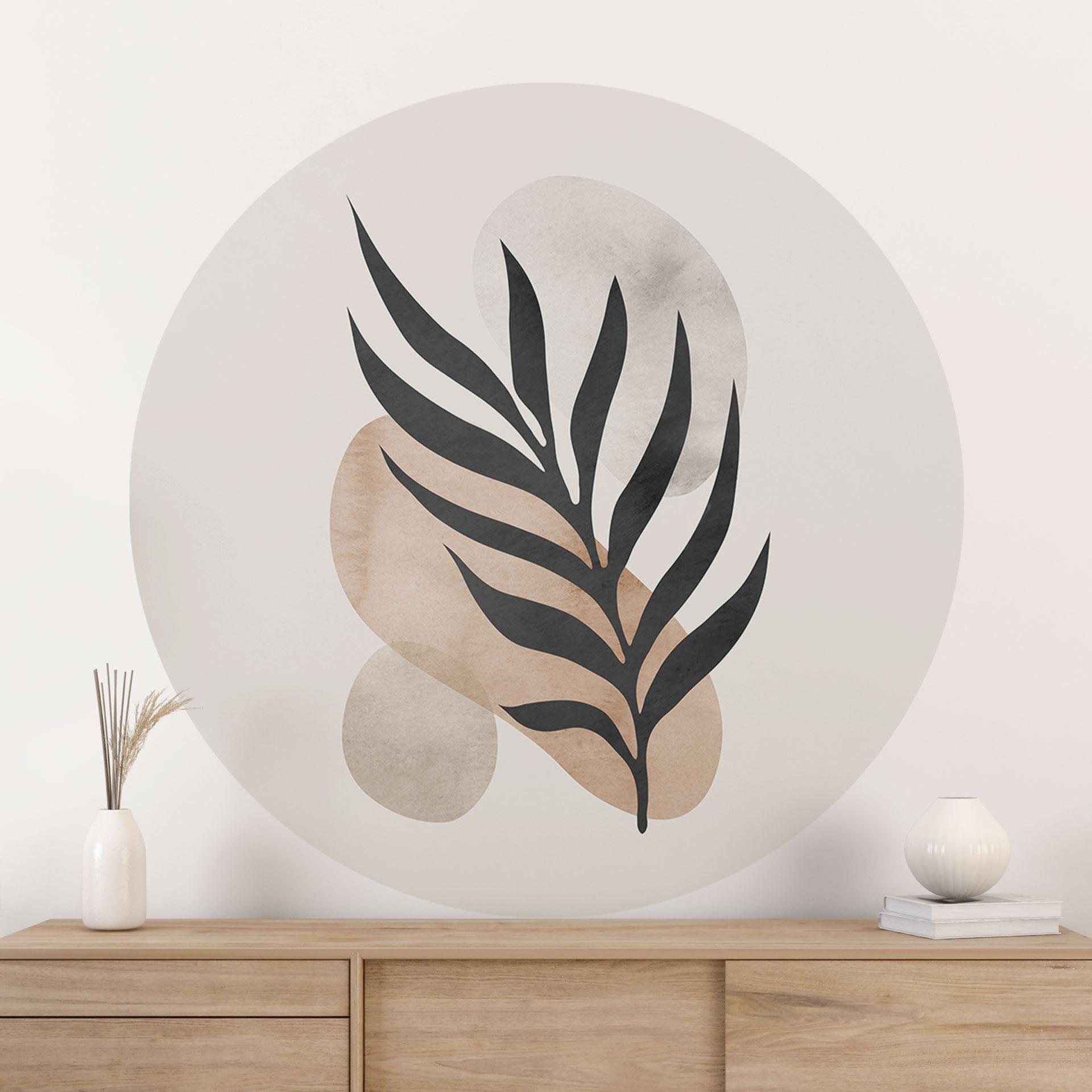 Wallsticker Botanisk silhuet med udsmykket geometri - Costa - Rund