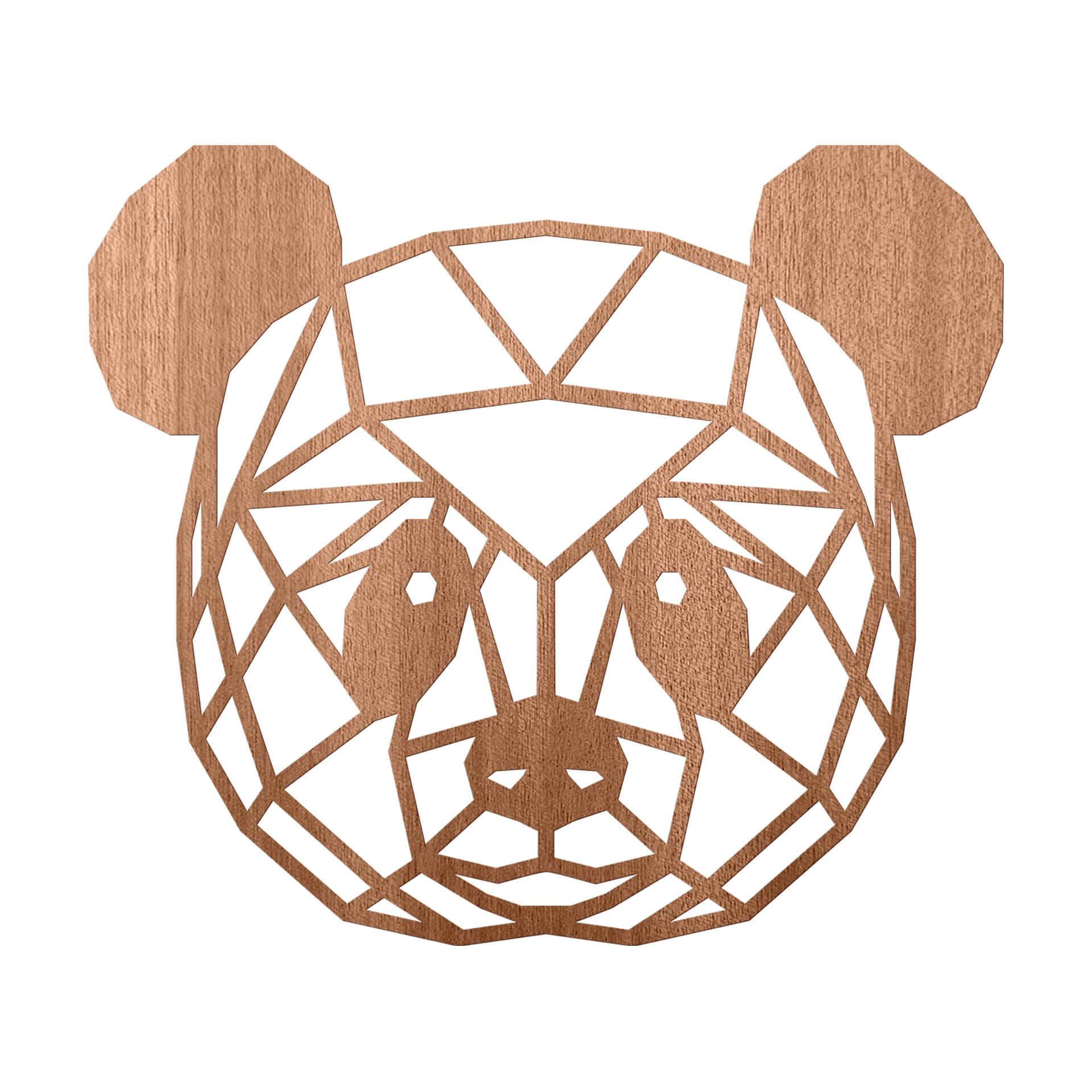 Decoro in legno origami Panda