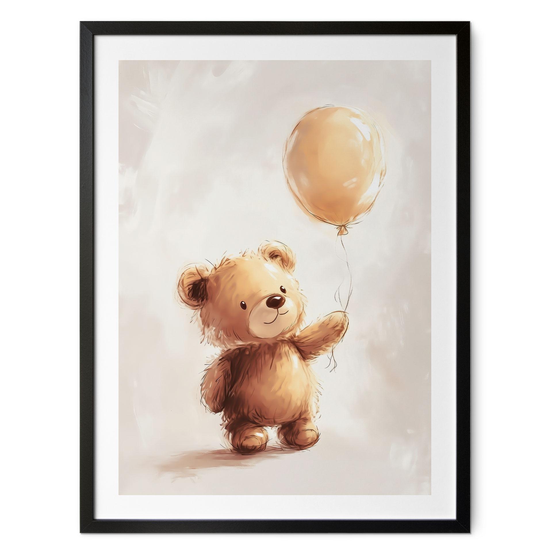 Plakat Lille bamse med ballon - Magnusson