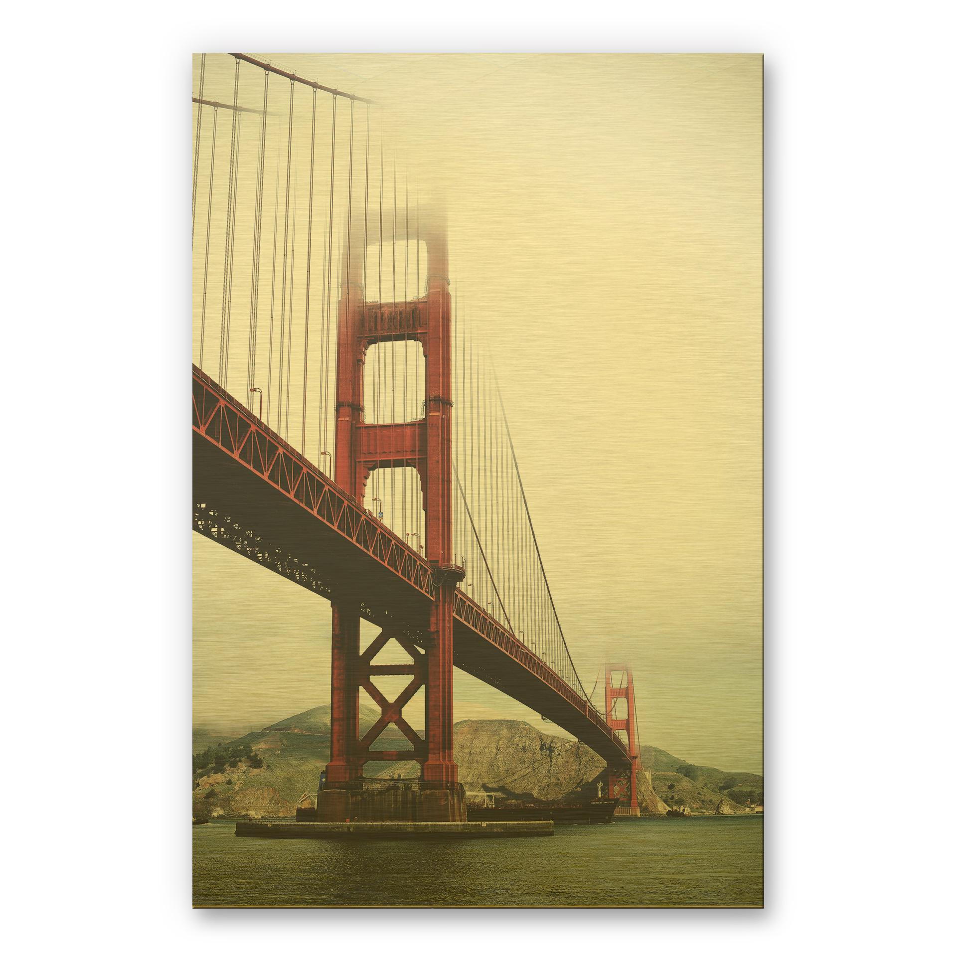Alu-Dibond Goudeffect - Golden Gate Bridge 02