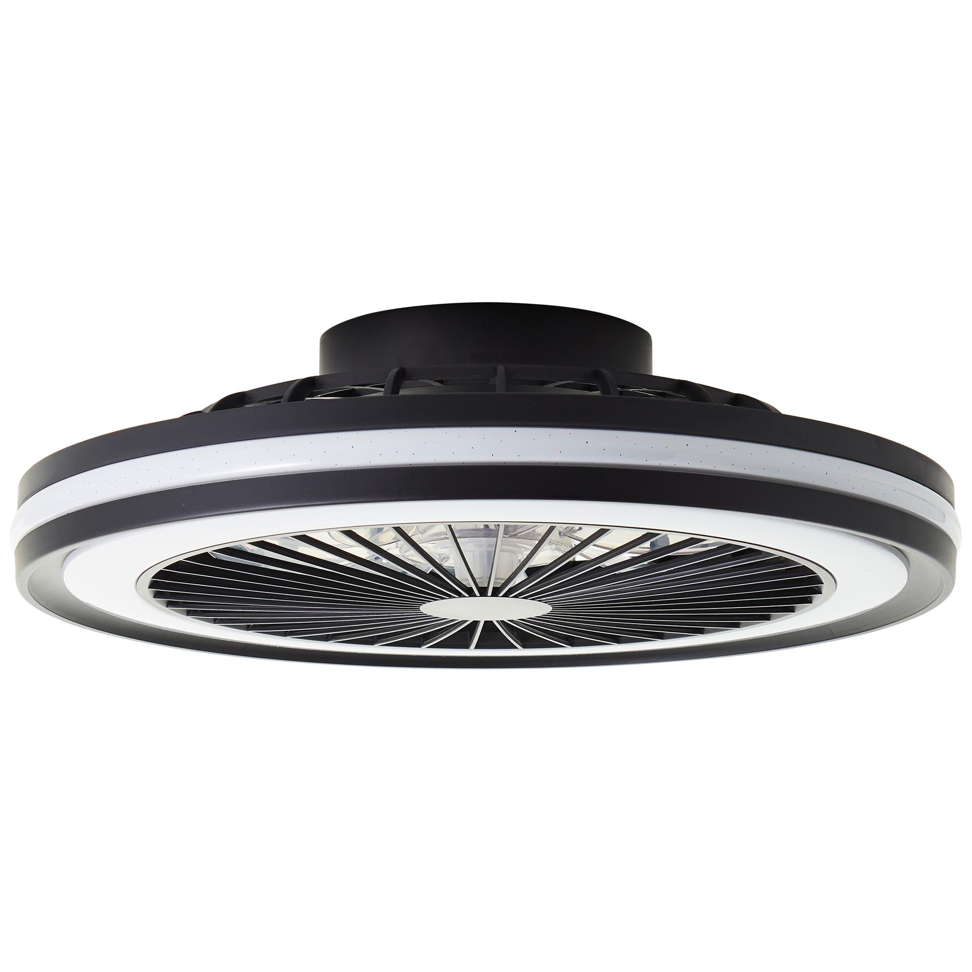 Deckenventilator mit LED-Licht Malea, schwarz, Deckenleuchte