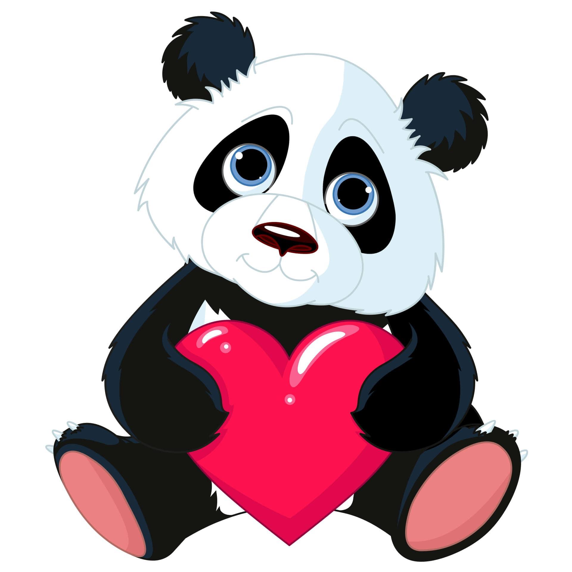 Muursticker Panda met Hart