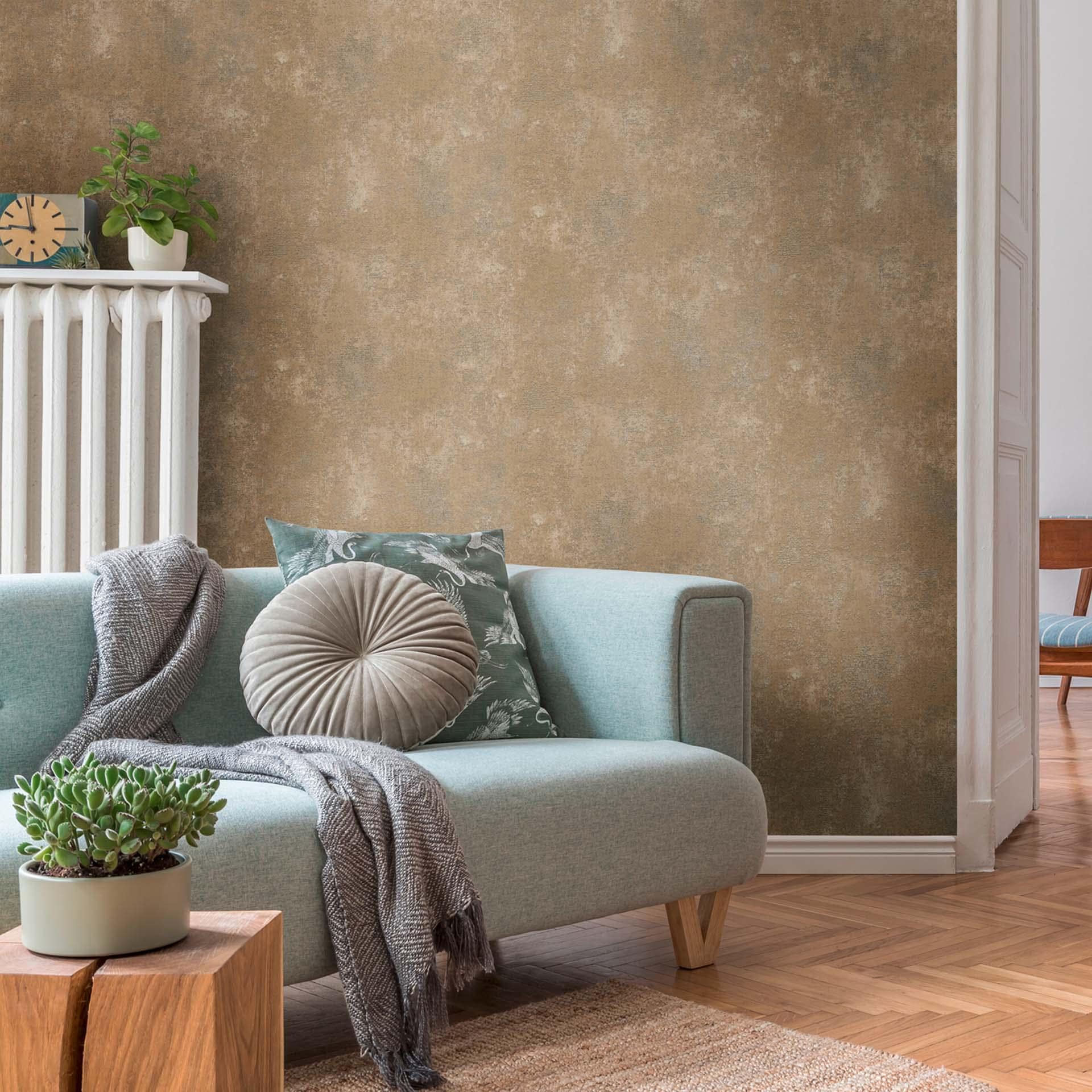 A.S. Création non-woven tapet BOS - tekstureret tapet beige, guld
