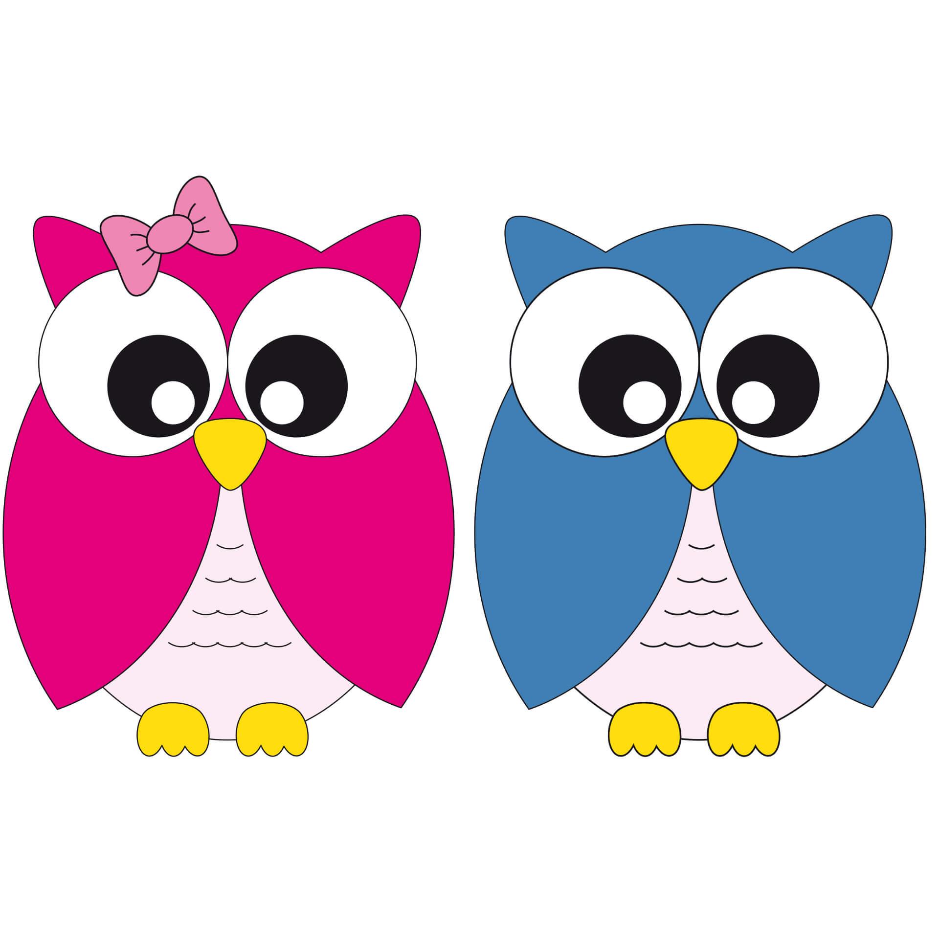Wandtattoo Eulen Geschwister Set