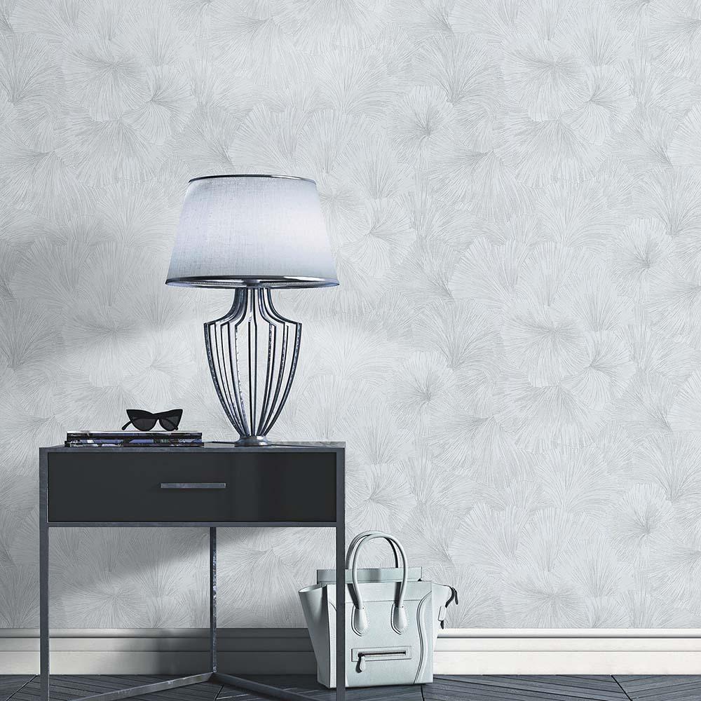 Bladtapet, mønstret tapet Fashion for Walls 4 af Guido Maria Kretschmer silver