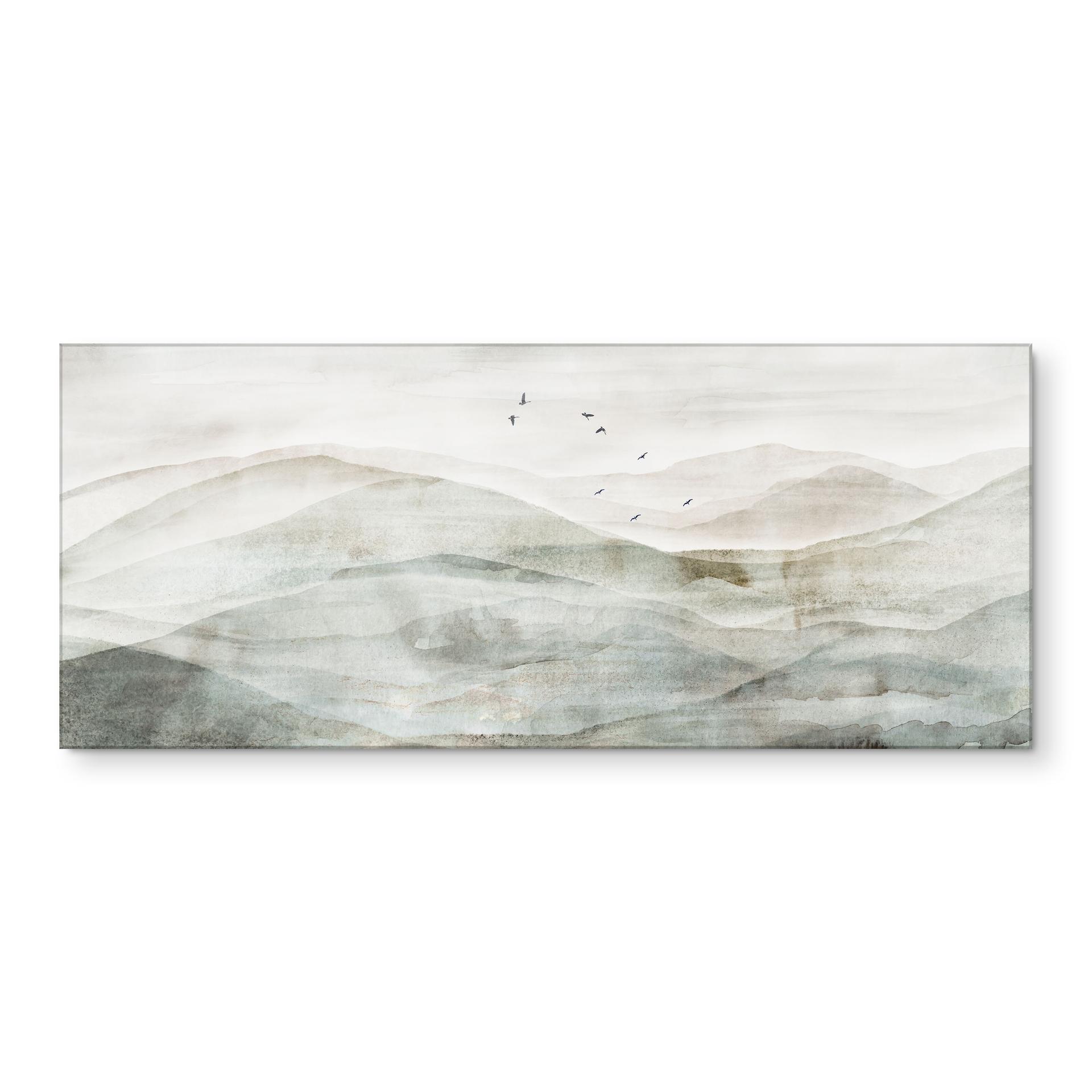Küchenrückwand Neblige Berglandschaft Aquarell - Ms Tiff