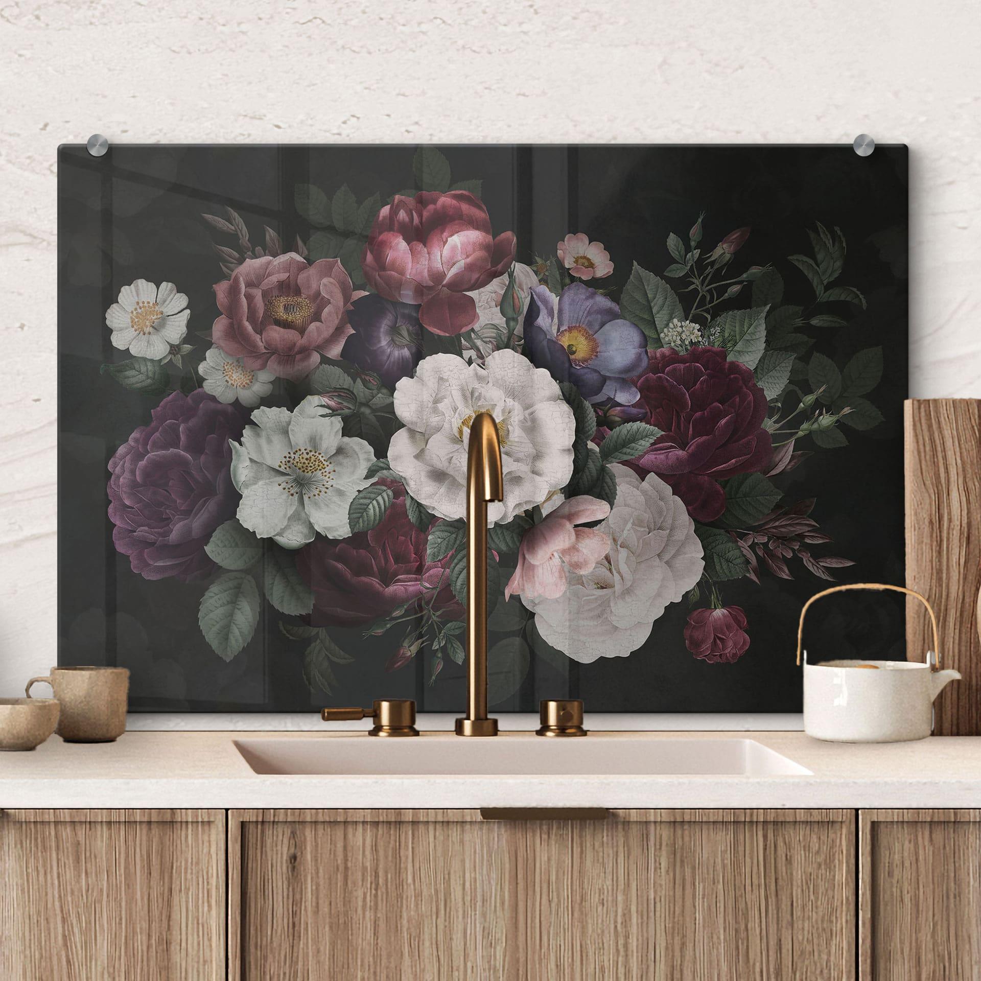 Stænkplade Blomster Stilleben i Redouté-stil - Bloomery Decor