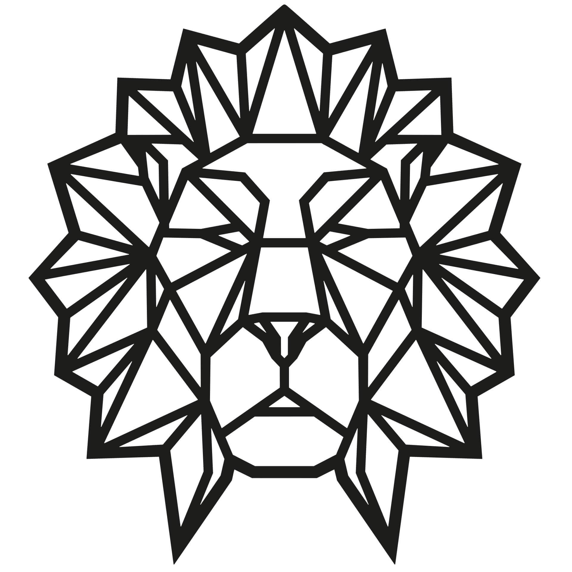 Adesivo origami - Leone