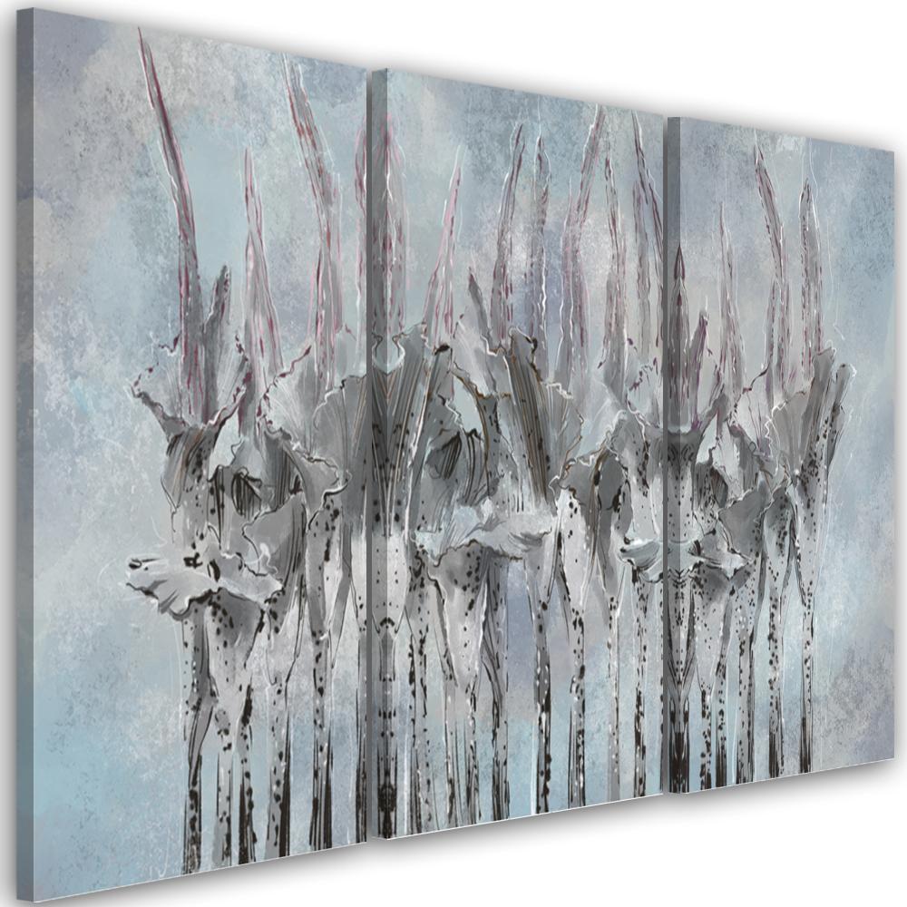 Lærred print 3 dele, planter blomster Simnitło