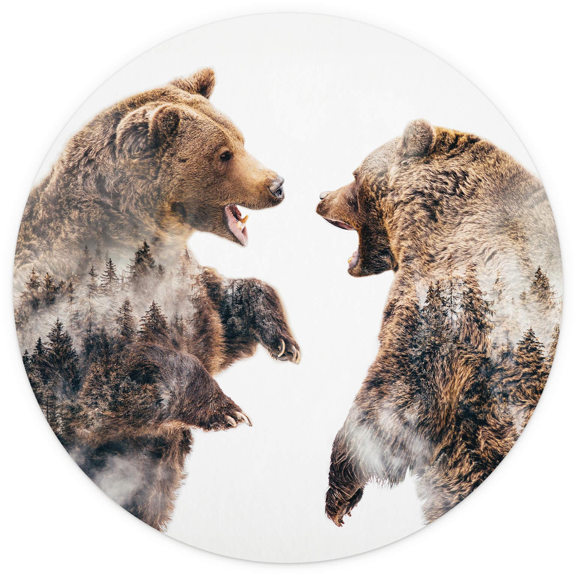 Behangcirkel Angyalosi - Wild Fight - vliesbehang/zelfklevend vliesbehang