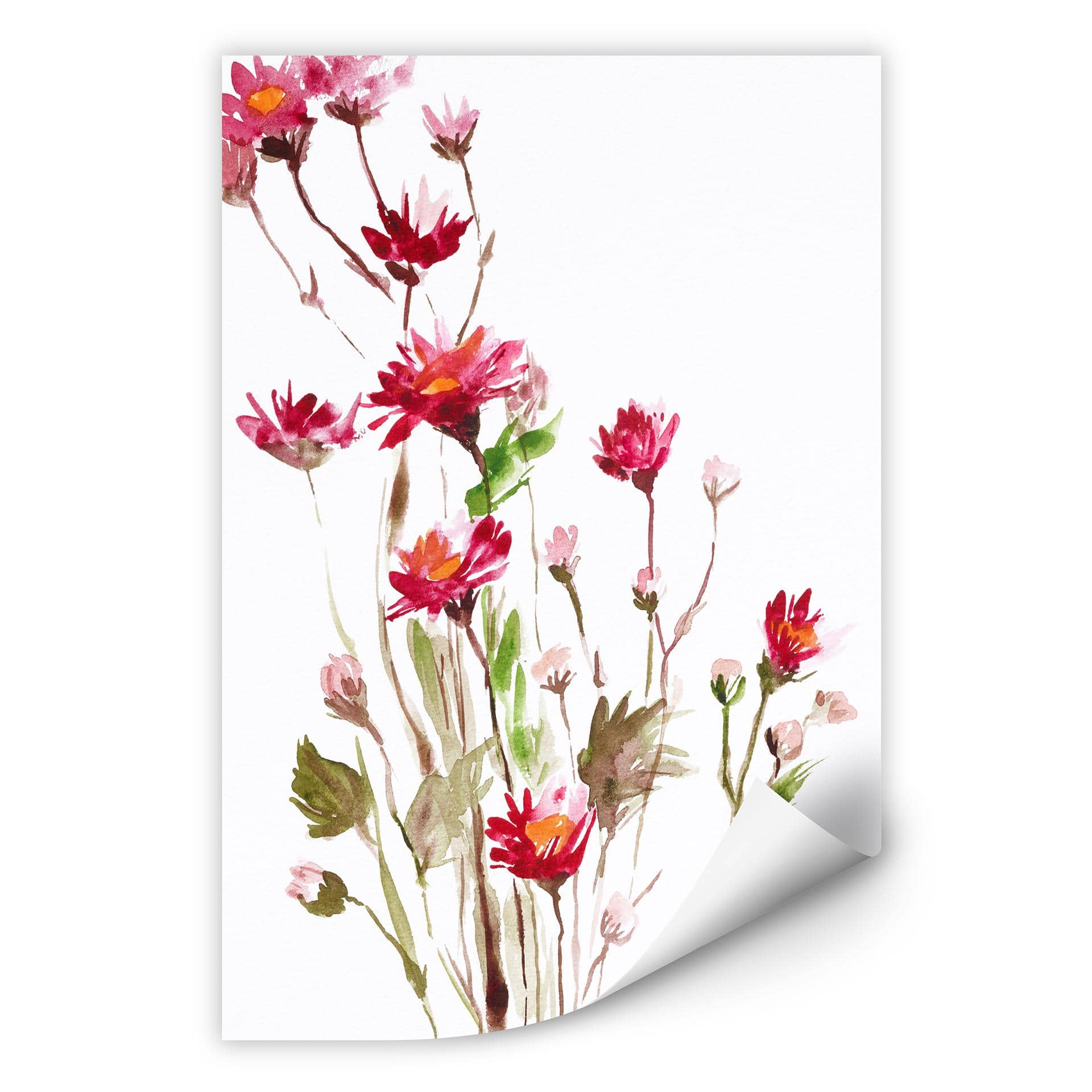 Zelfklevende Poster - Illustrated Flowers