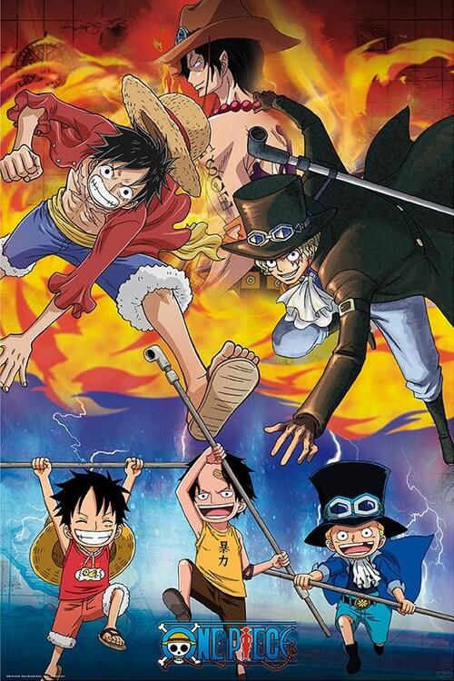Poster, film poster One Piece - Ace Sabo Luffy 61x91,5 cm