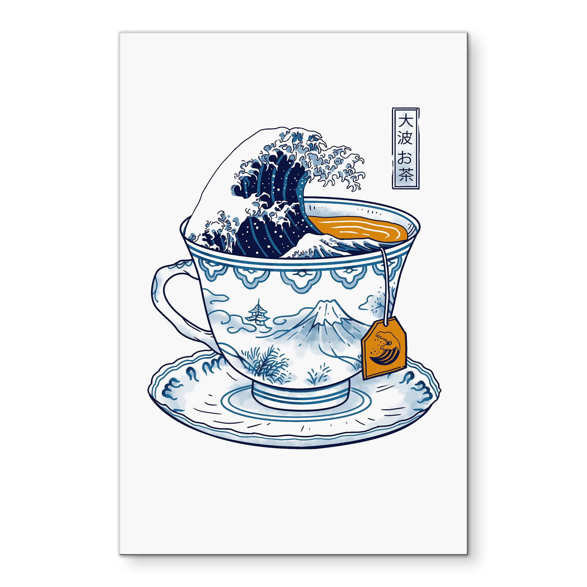 Wanddecoratie Grote Golf-thee in Hokusai-stijl - Trinidad - Alu-Dibond
