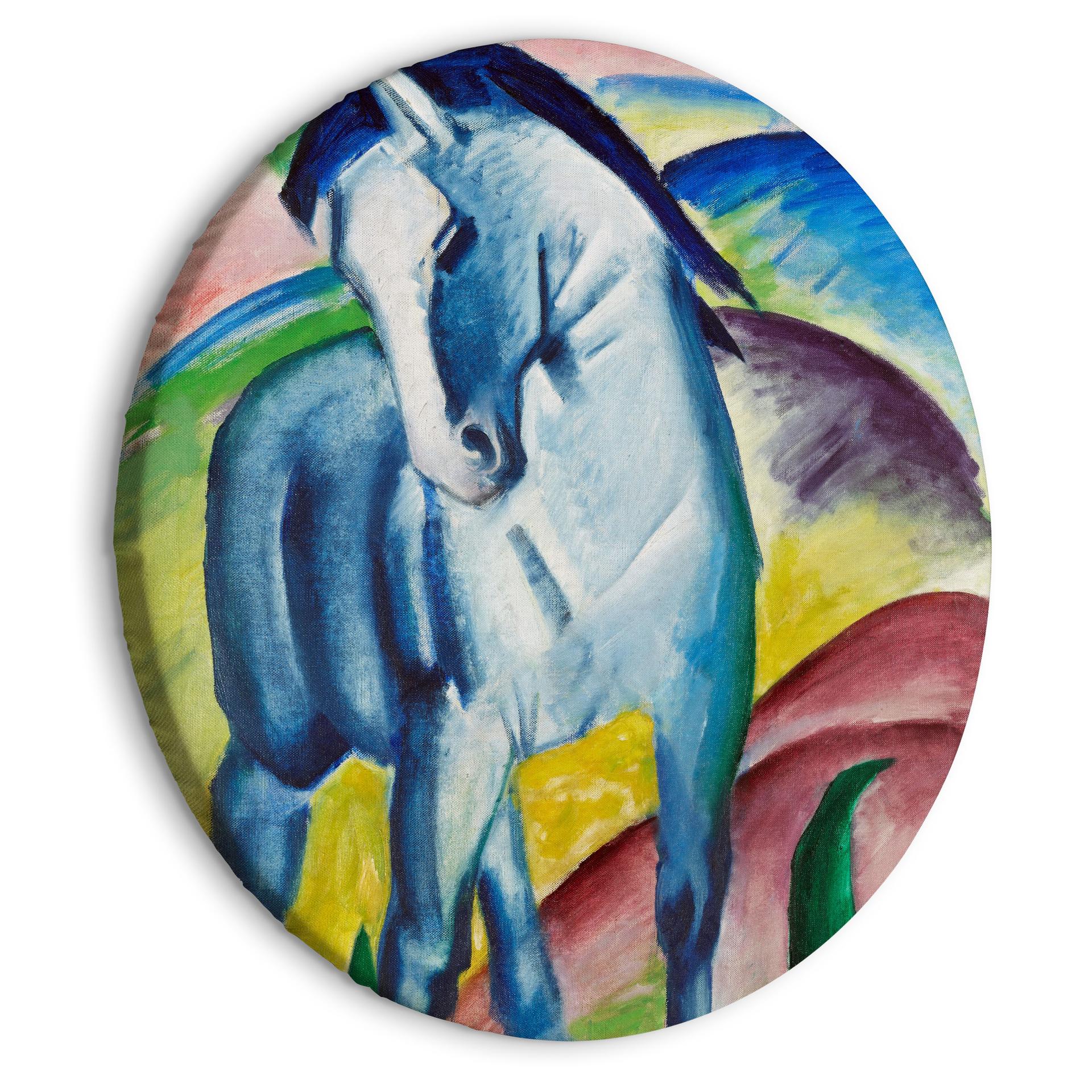 Rundes Leinwandbild Marc - Blaues Pferd