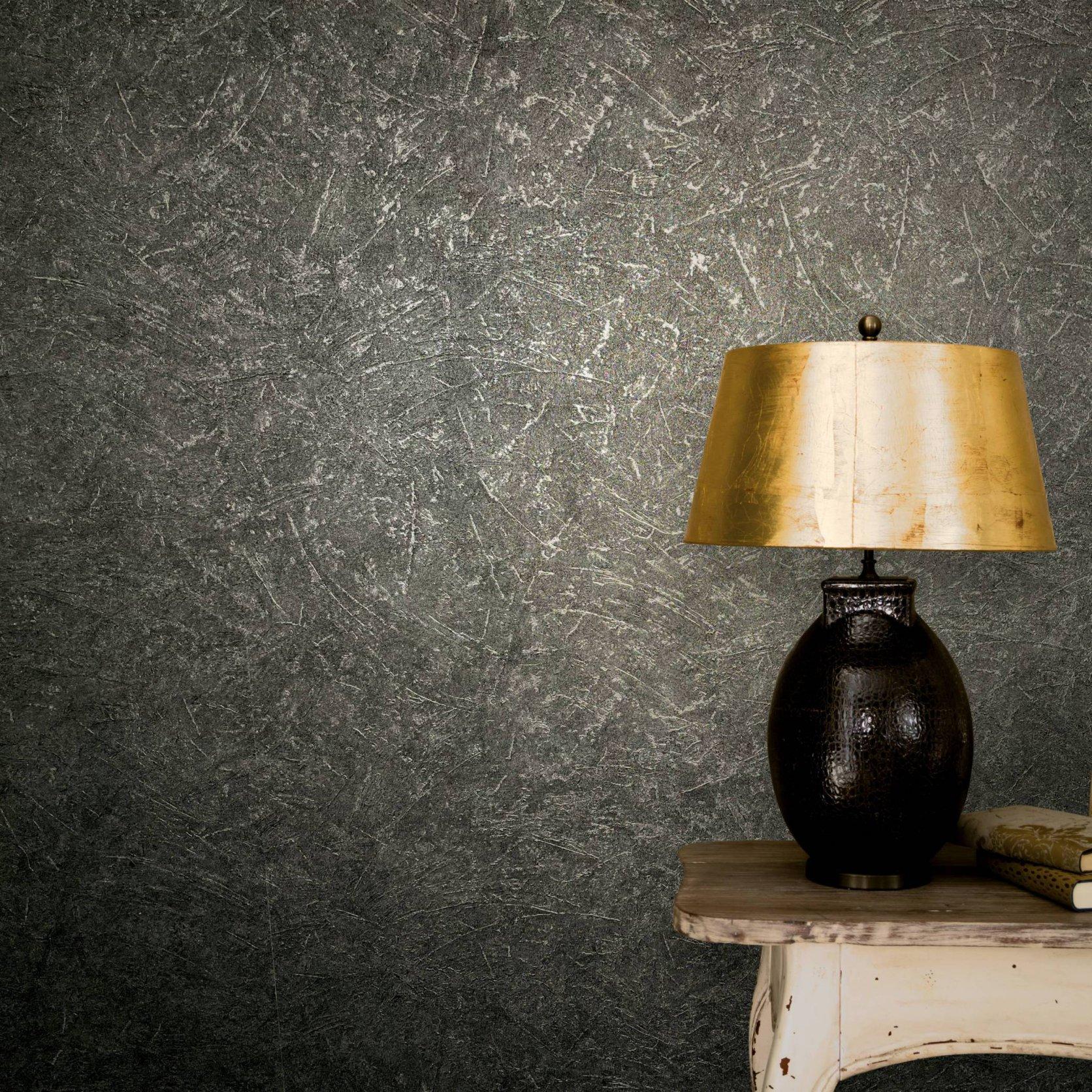Vinyltapet, non-woven vintage deluxe antracit, sølv