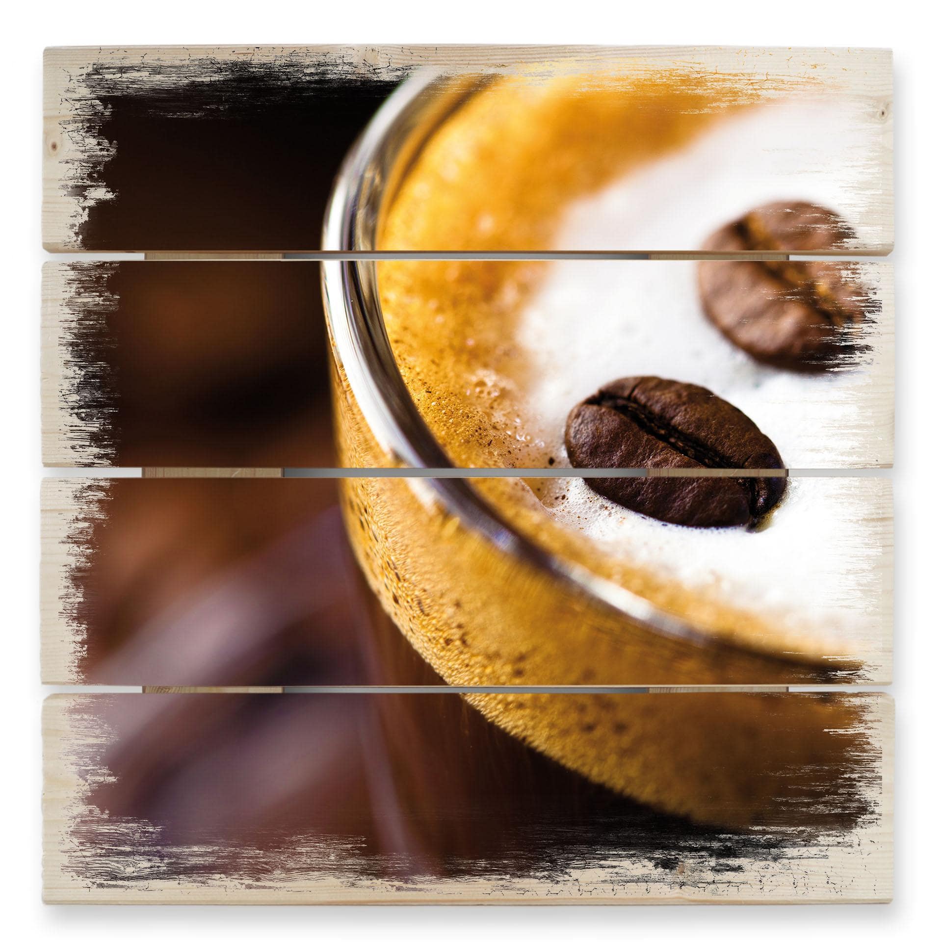 Stampa su legno - Caffè - composizione di stampe su legno (3 parti)
