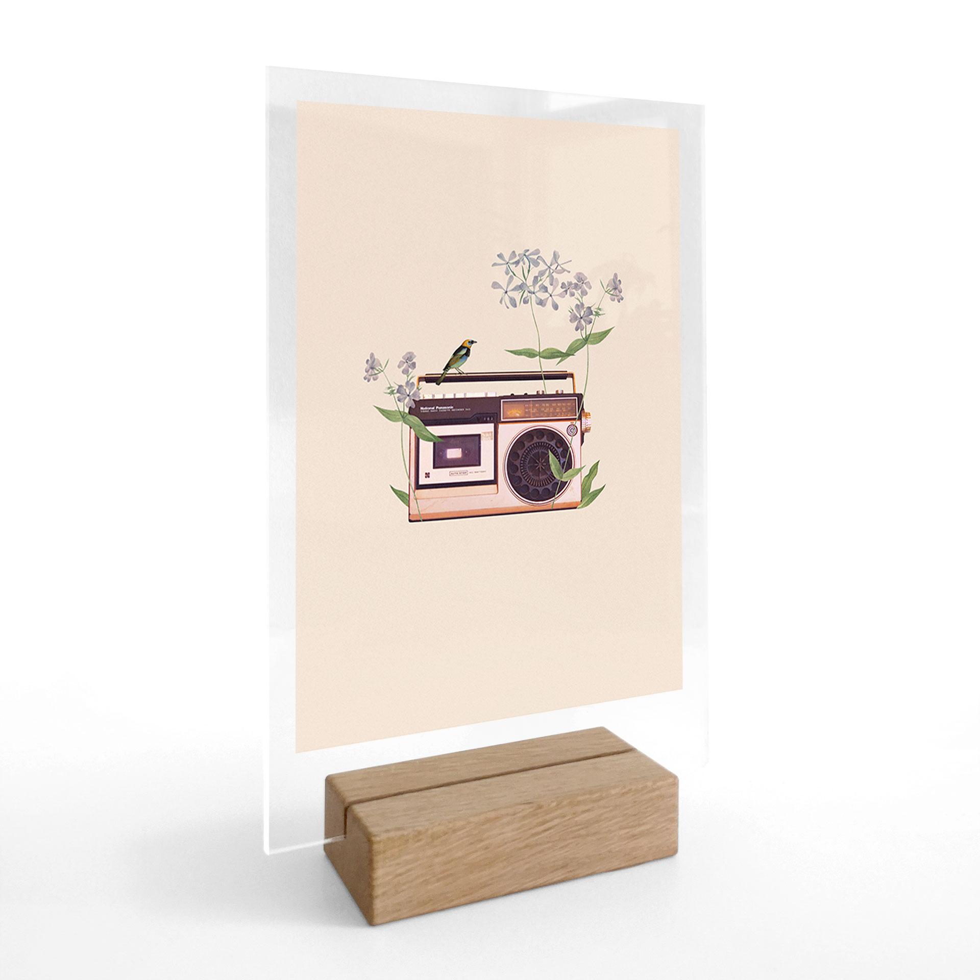 Bordskærm Retro Radio blomster - Frida Floral Studio