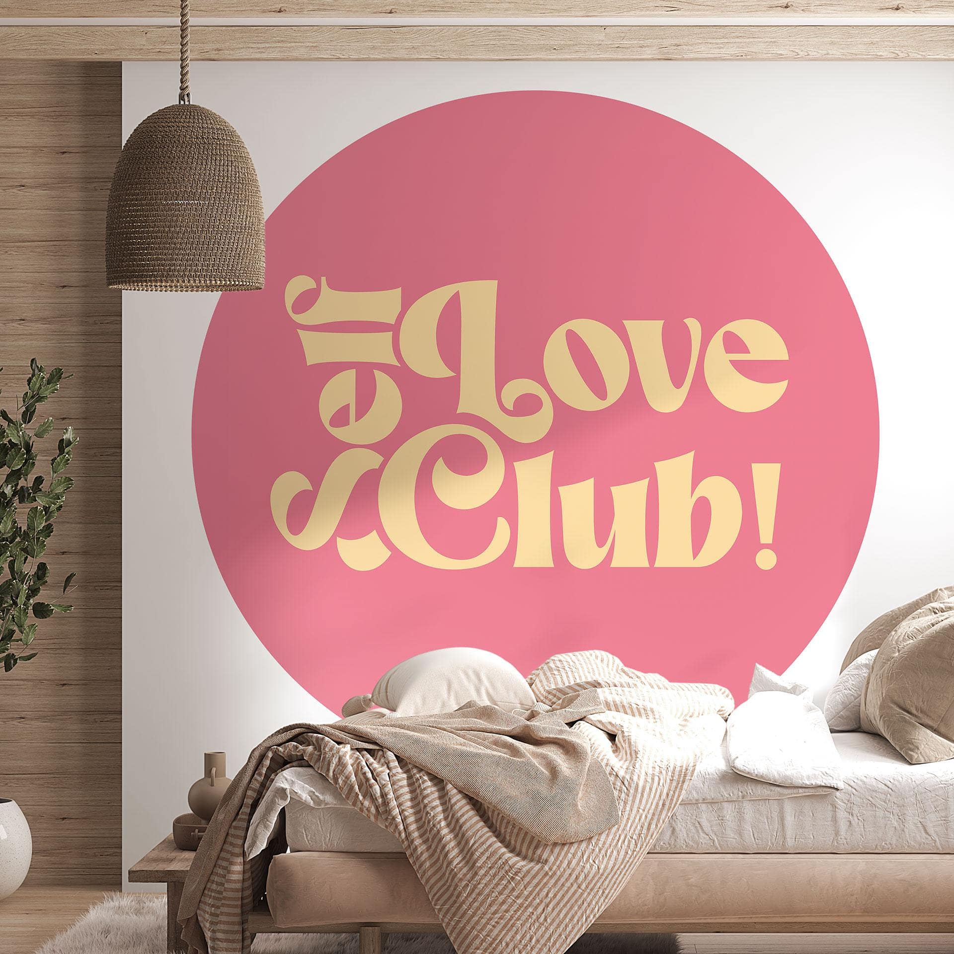 Self Love Club Pink Fototapet - Prints by Ayleen - Rundt - Selvklæbende/ikke-vævet