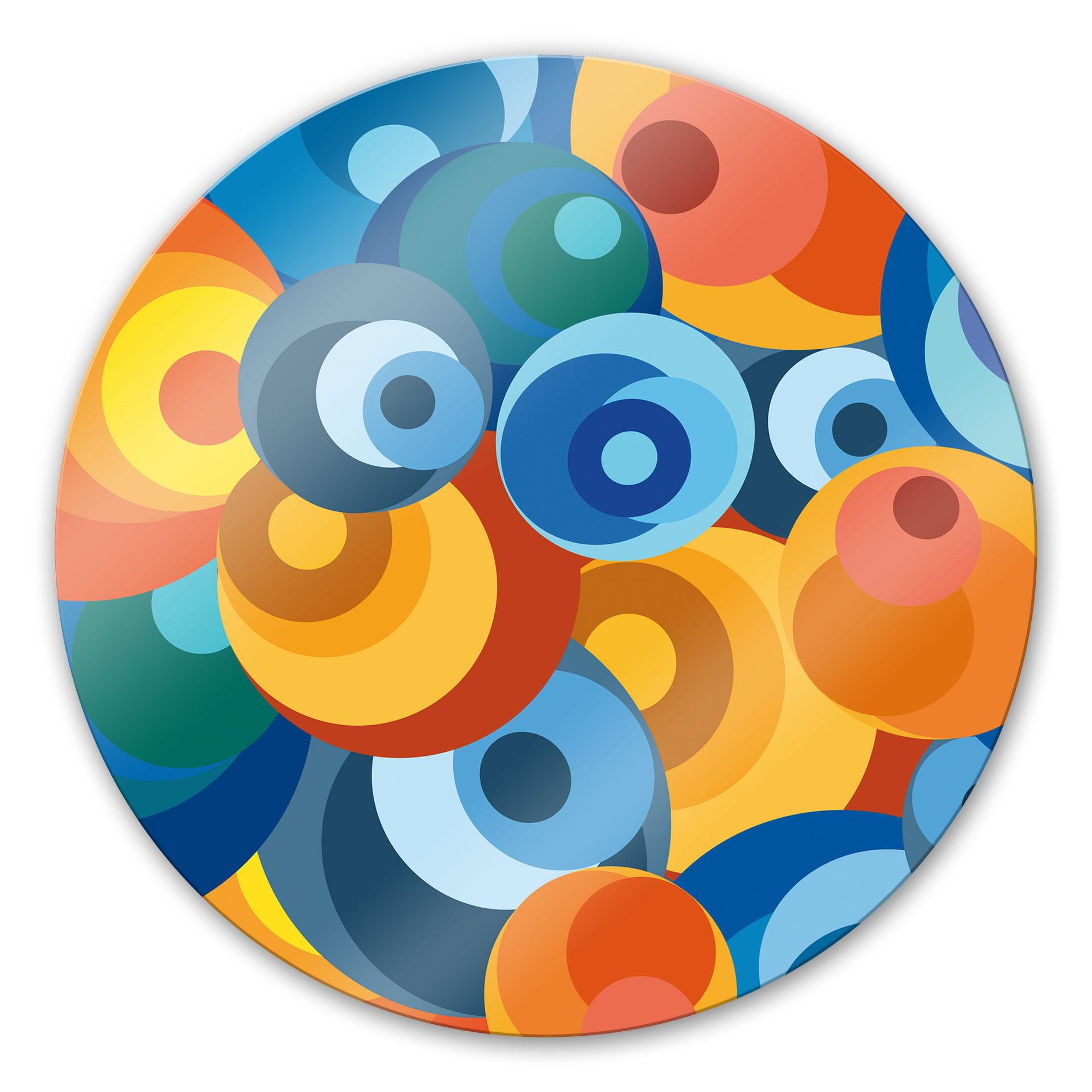 Tableau en verre - Cercle retrò -rond