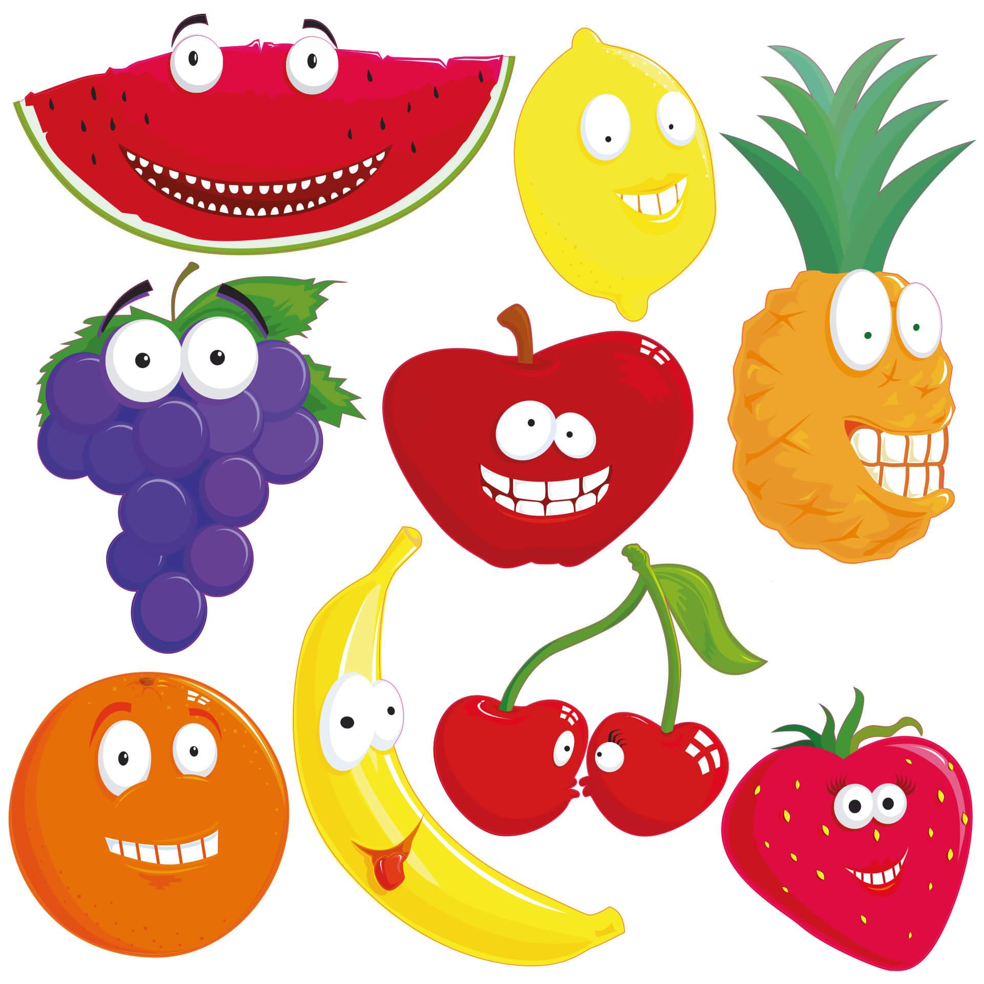 Muursticker Speels Fruit
