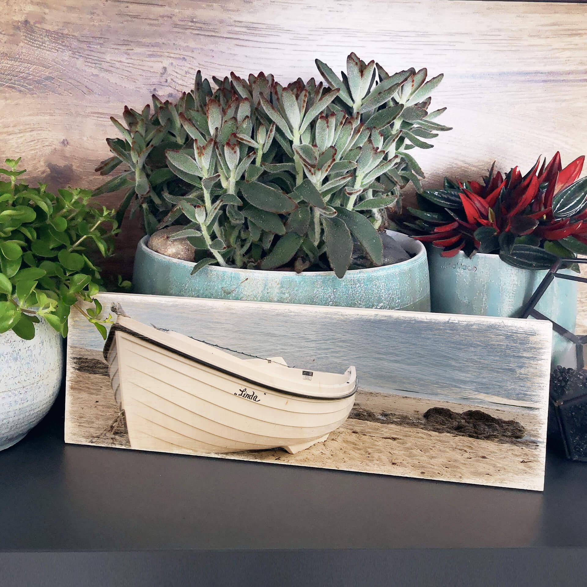 Houten Bordje - Strandidylle