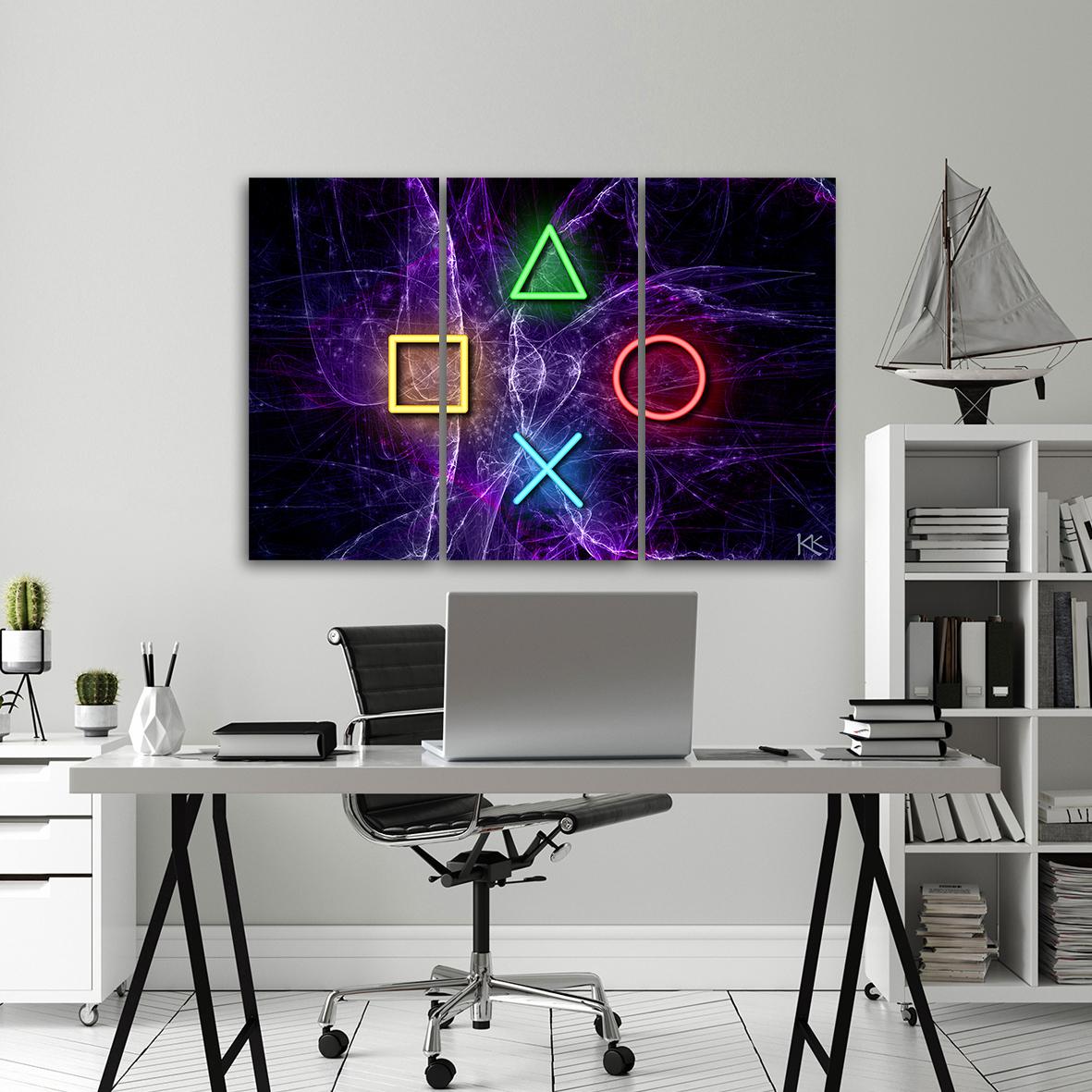 Canvas print 3 dele, knapper til controlleren