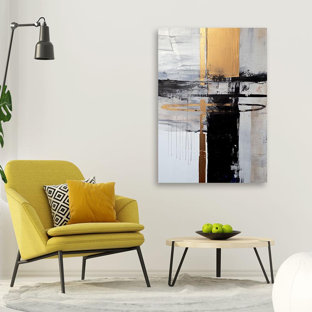 Canvasbillede, guldglamour-abstraktion
