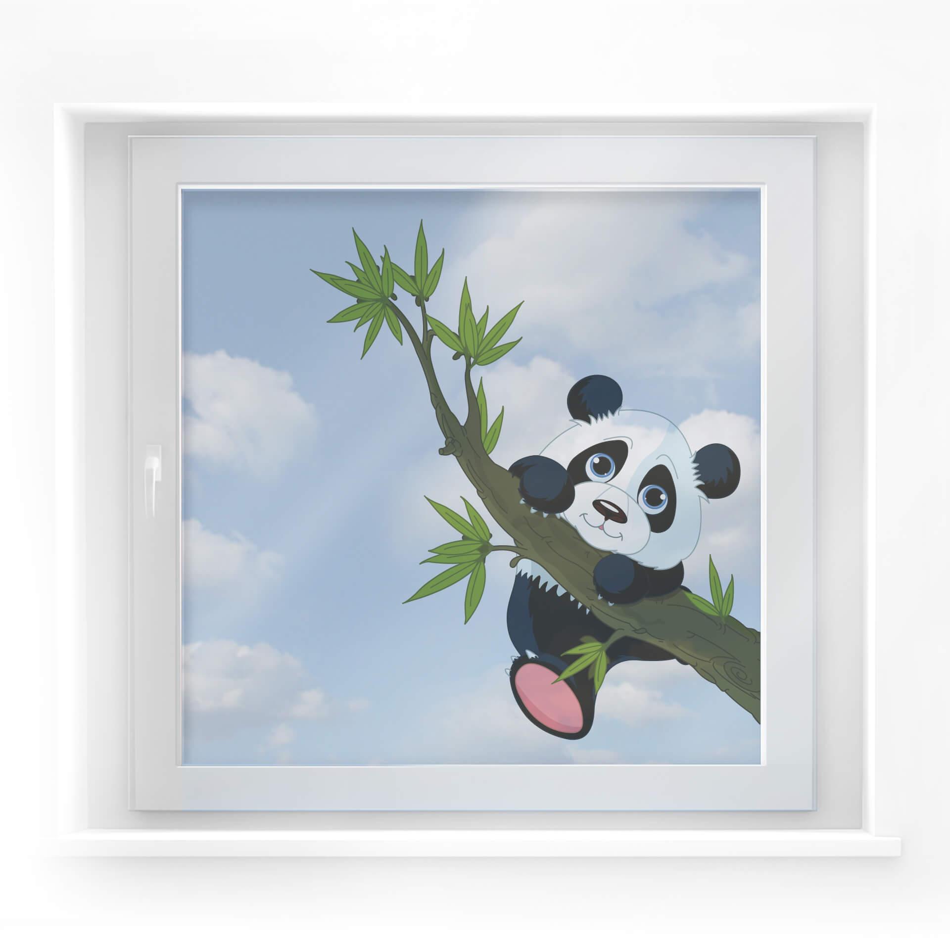 Decoración de ventanas Panda trepador