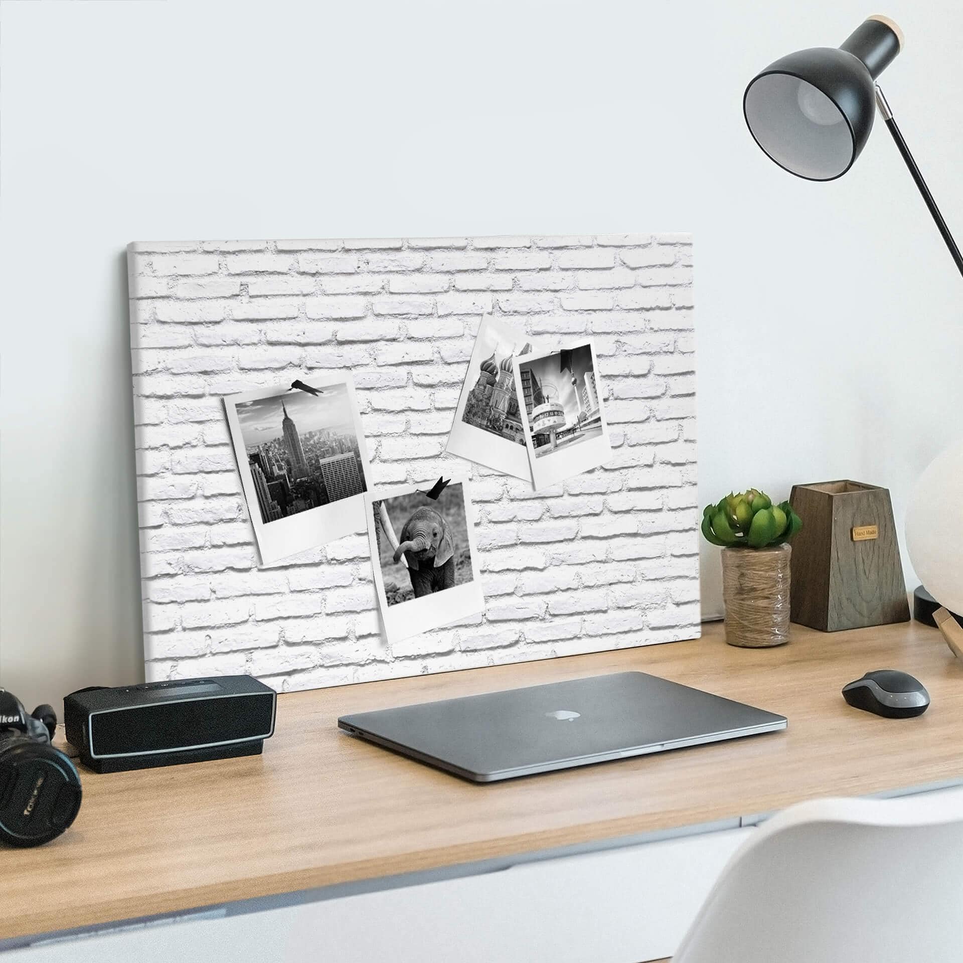 Canvas Prikbord - Witte Bakstenen