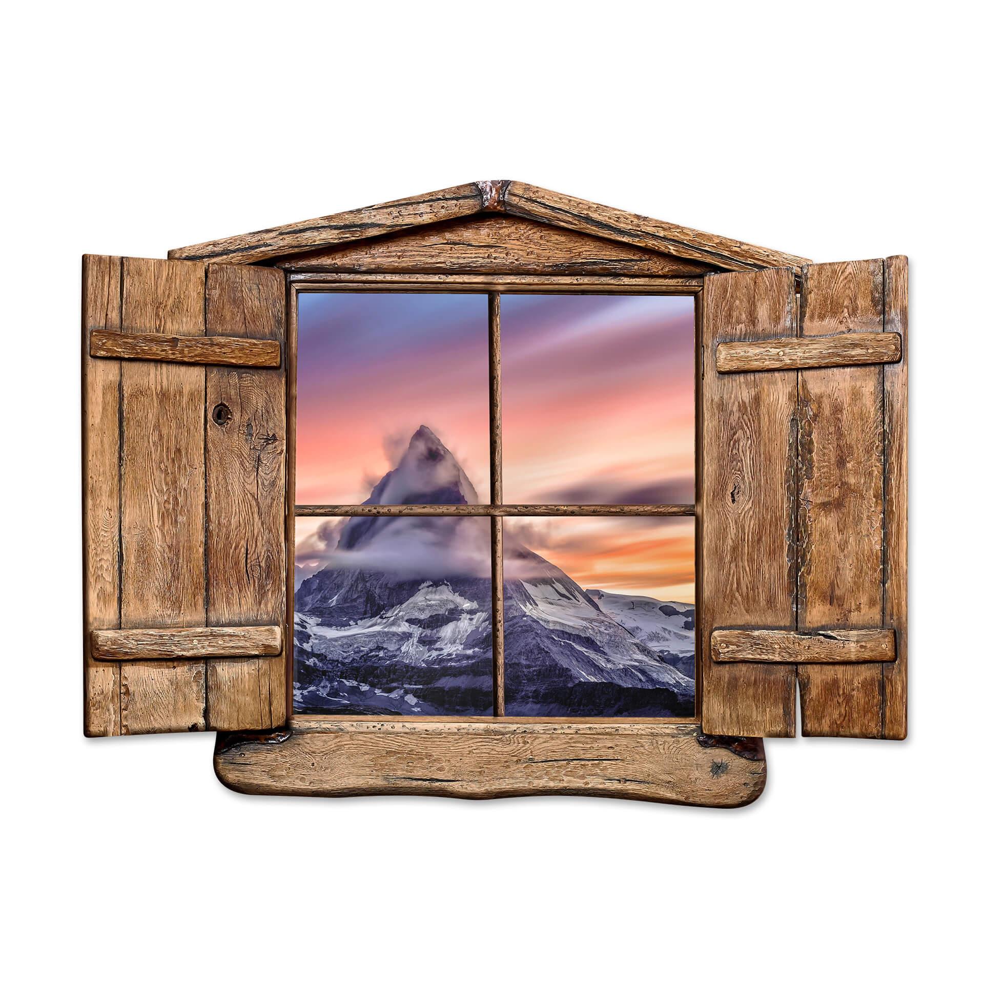 Trompe L'oeil Muursticker - Top of the Mountain
