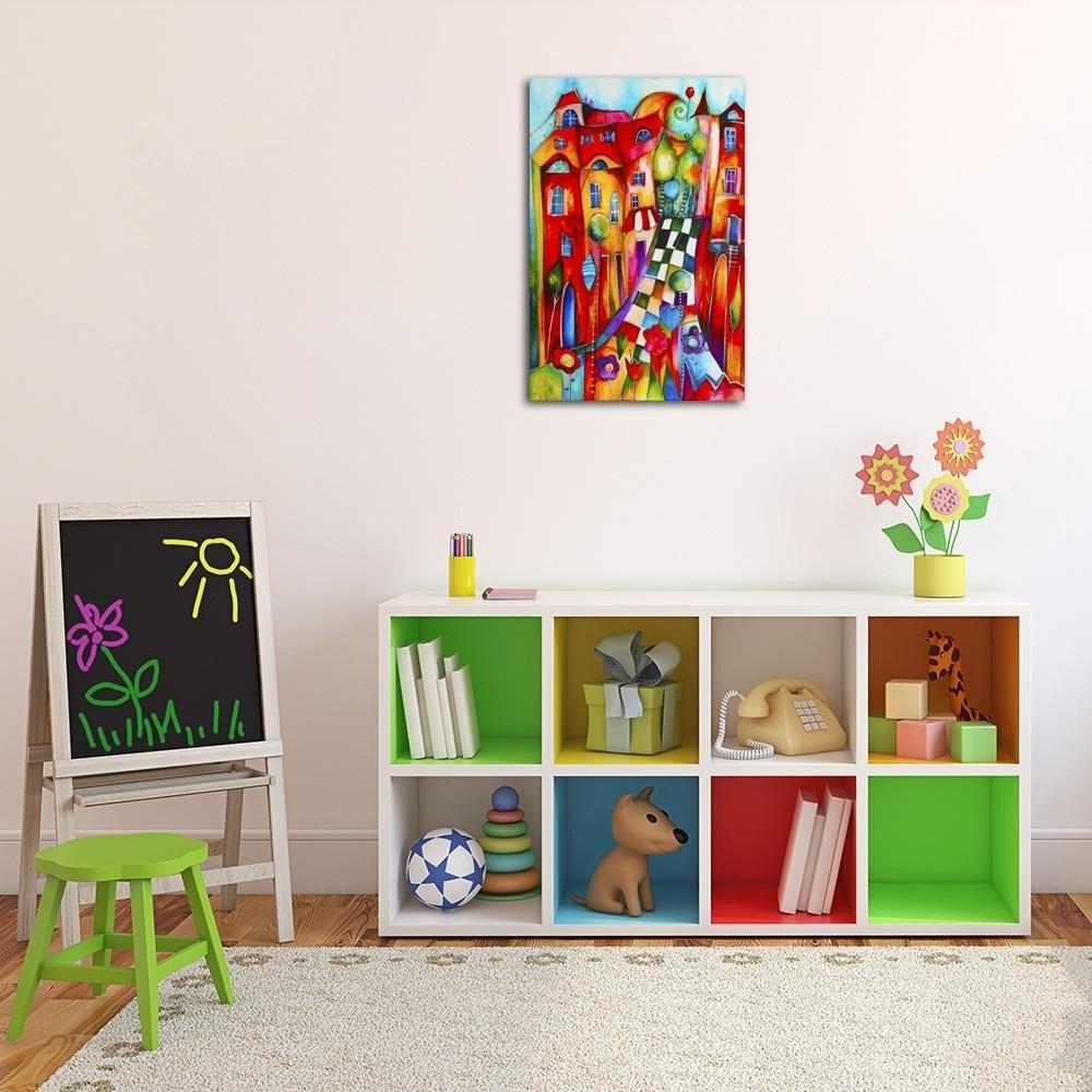 Canvasbillede, farverig by