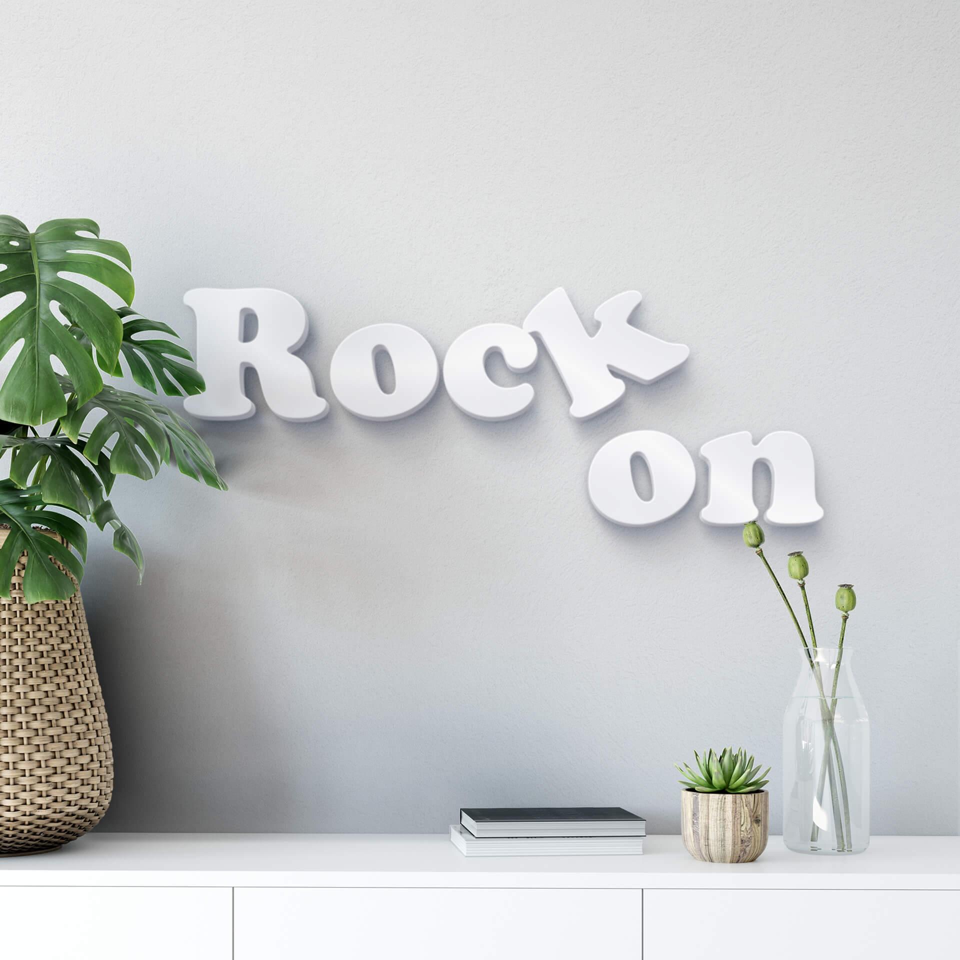 Letras decorativas 3D Rock on