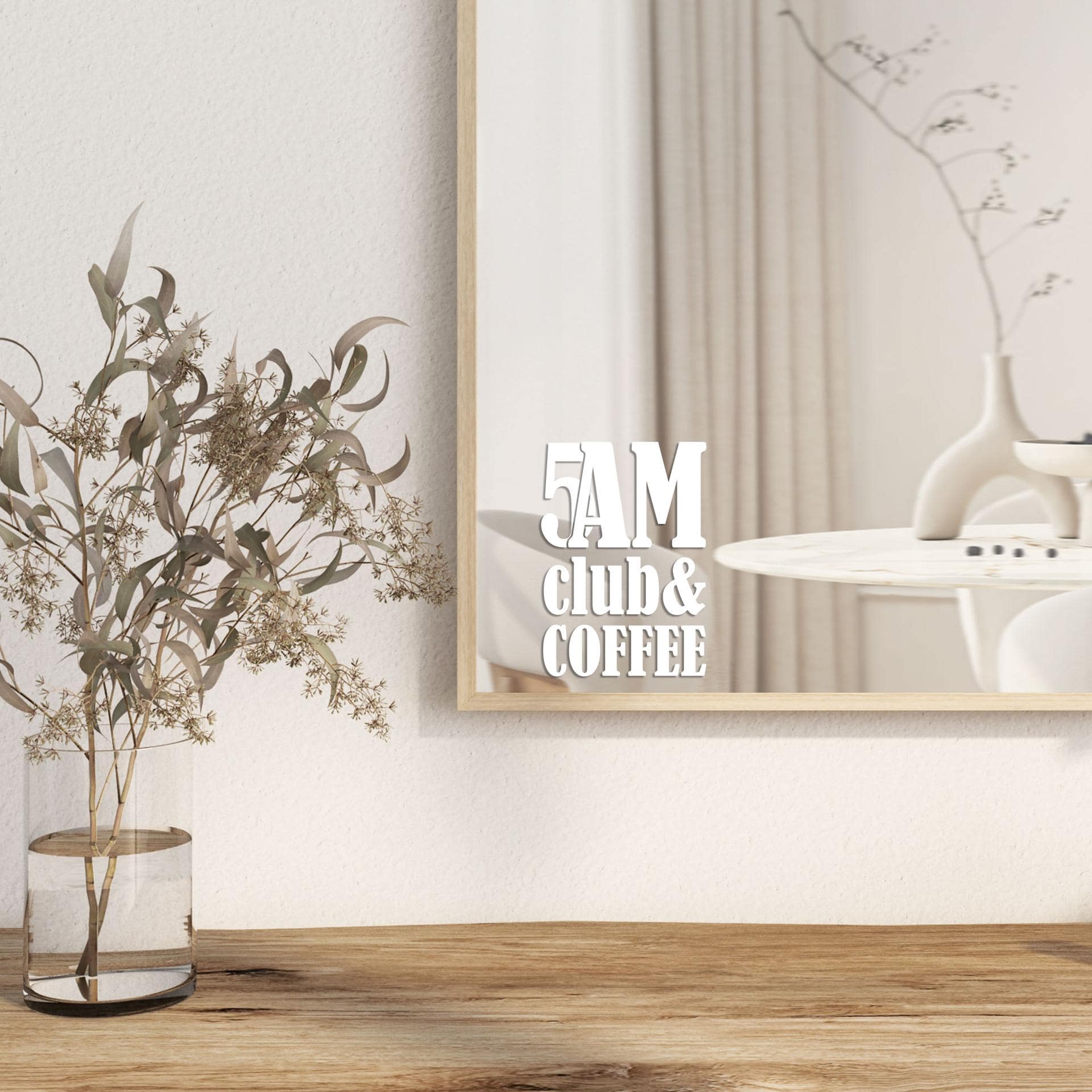 Adesivo per specchi, adesivo decorativo 5 am Club & Coffee