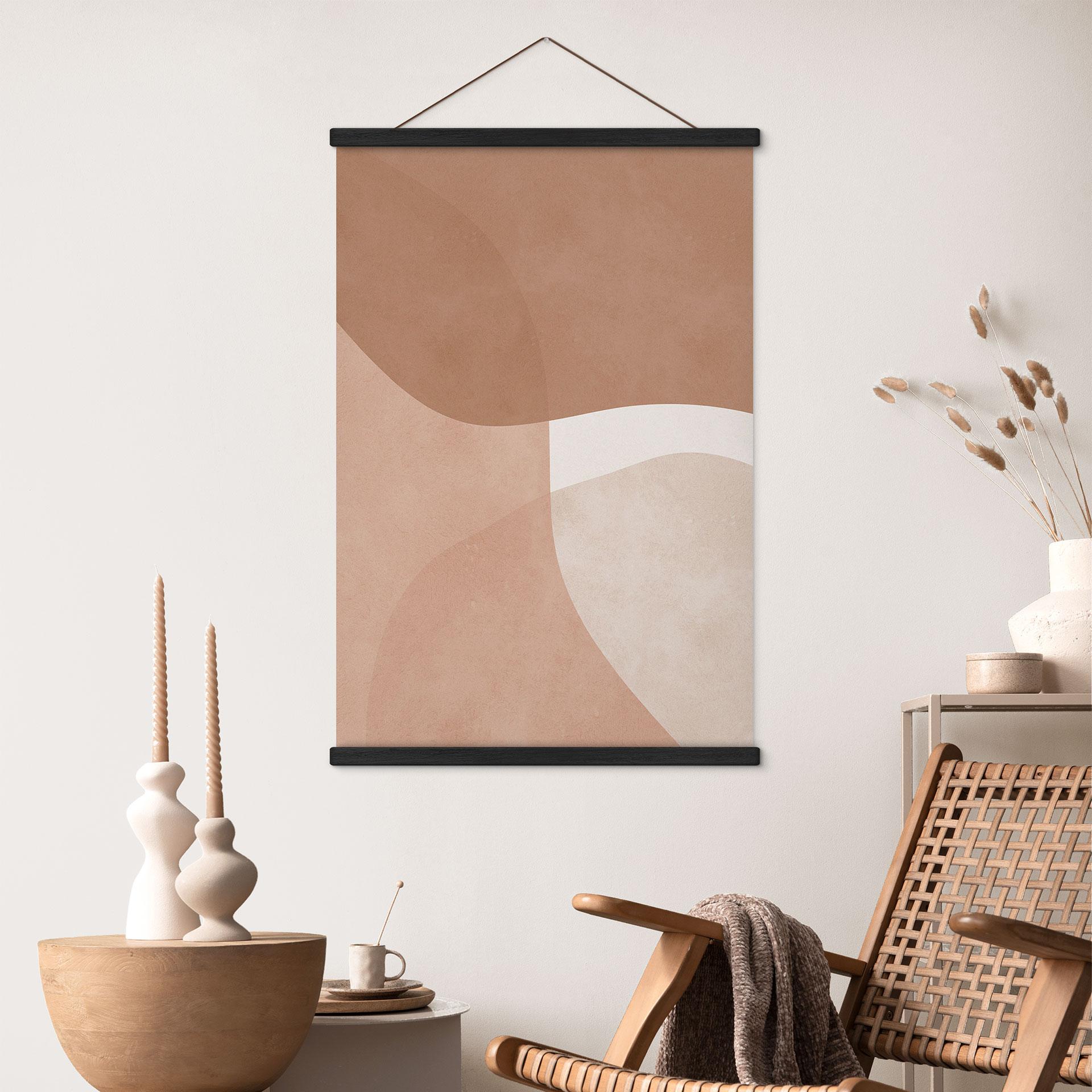 Boho akvarel former Tekstil plakat i brune toner - Costa