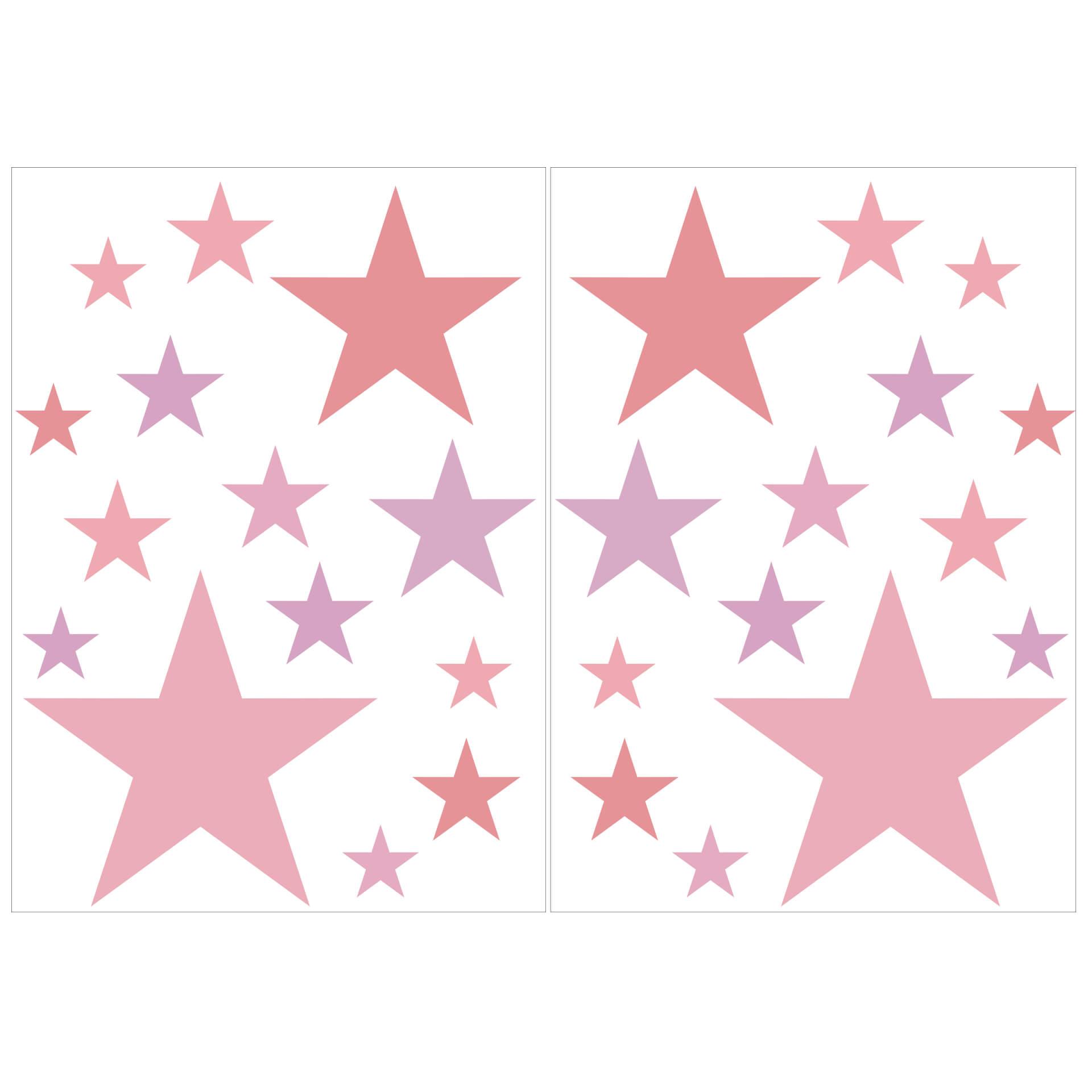 Muursticker set Sterren Pastelroze