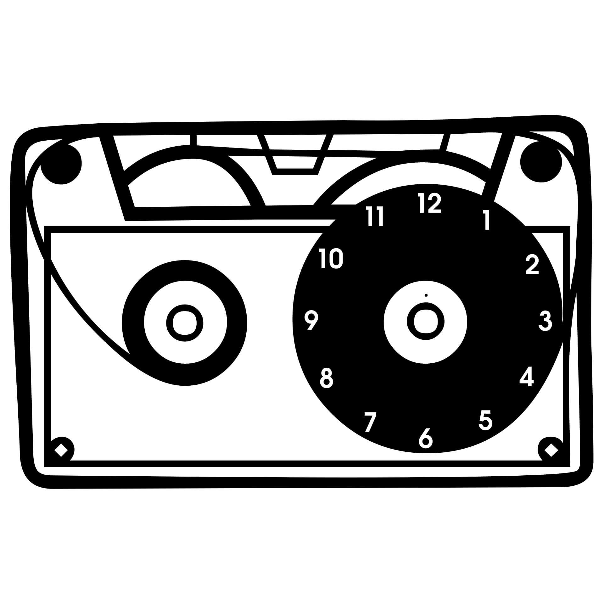Wandtattoo Kassette Wanduhr