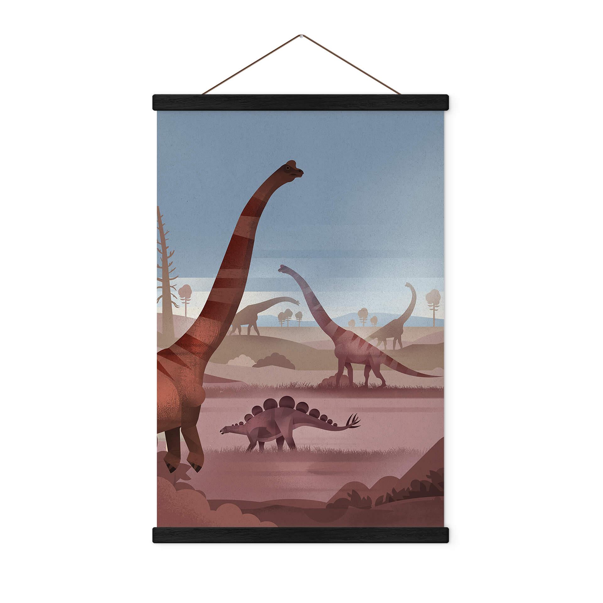Tekstil plakat Braun - I dinosaurernes land