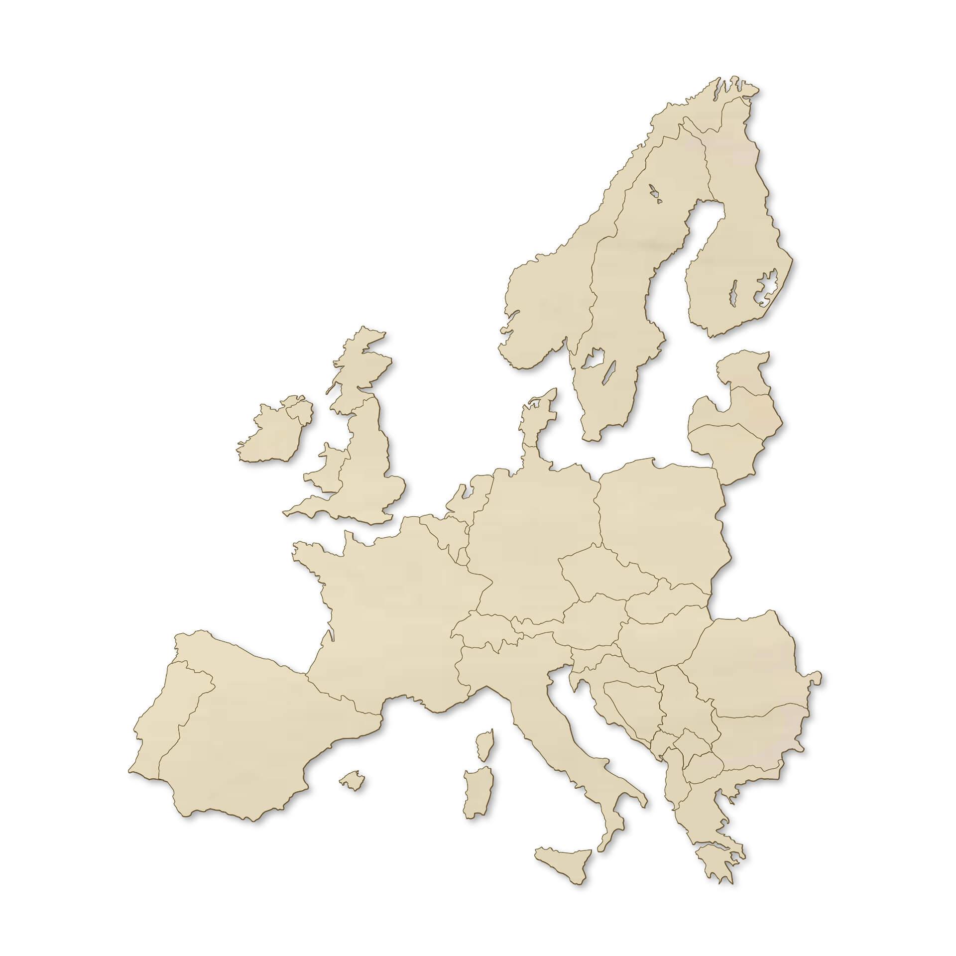 Chapa de álamo Wood Art - Map Europe