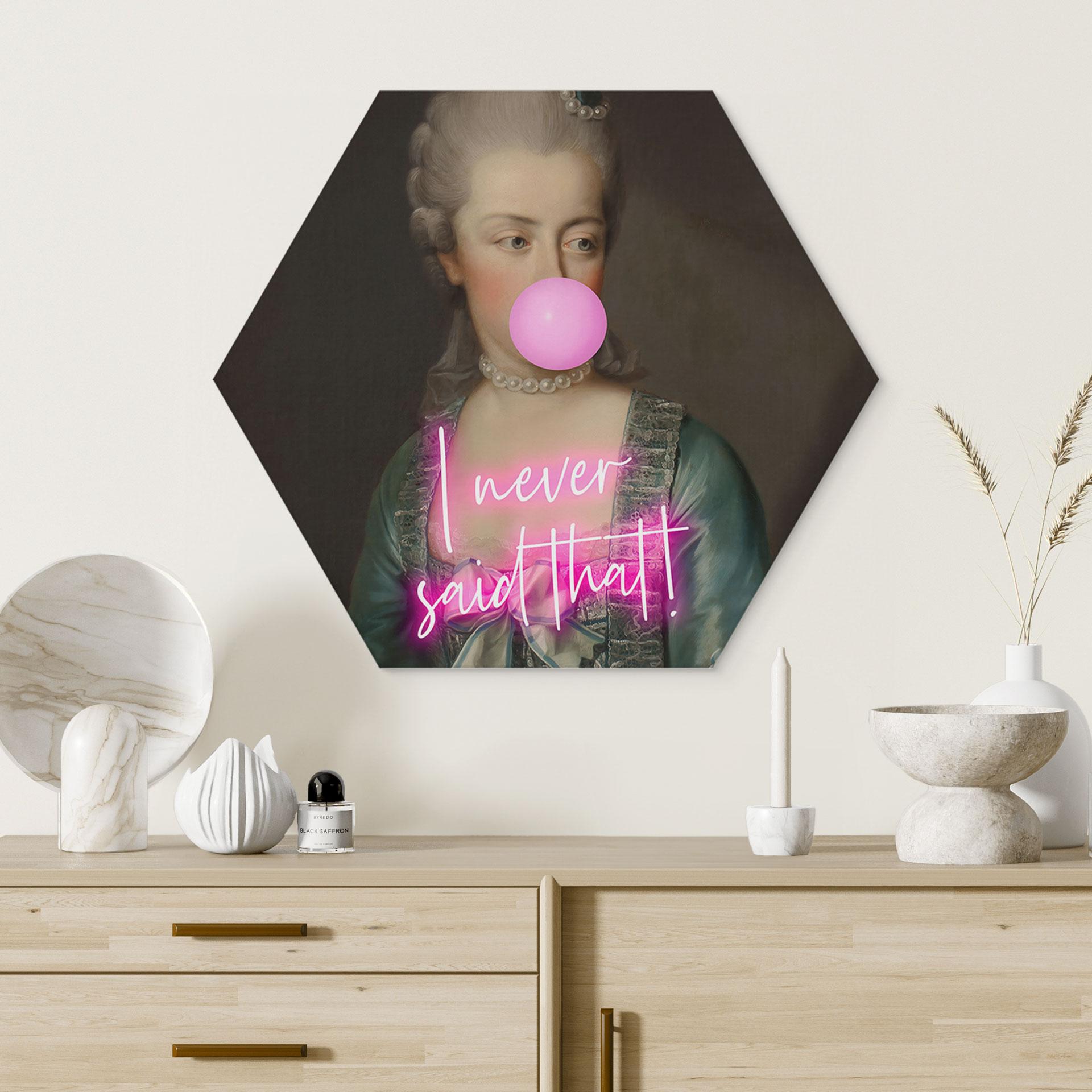 Hexagon Dibond Marie Antoinette: I never said that - Grace Digital Art