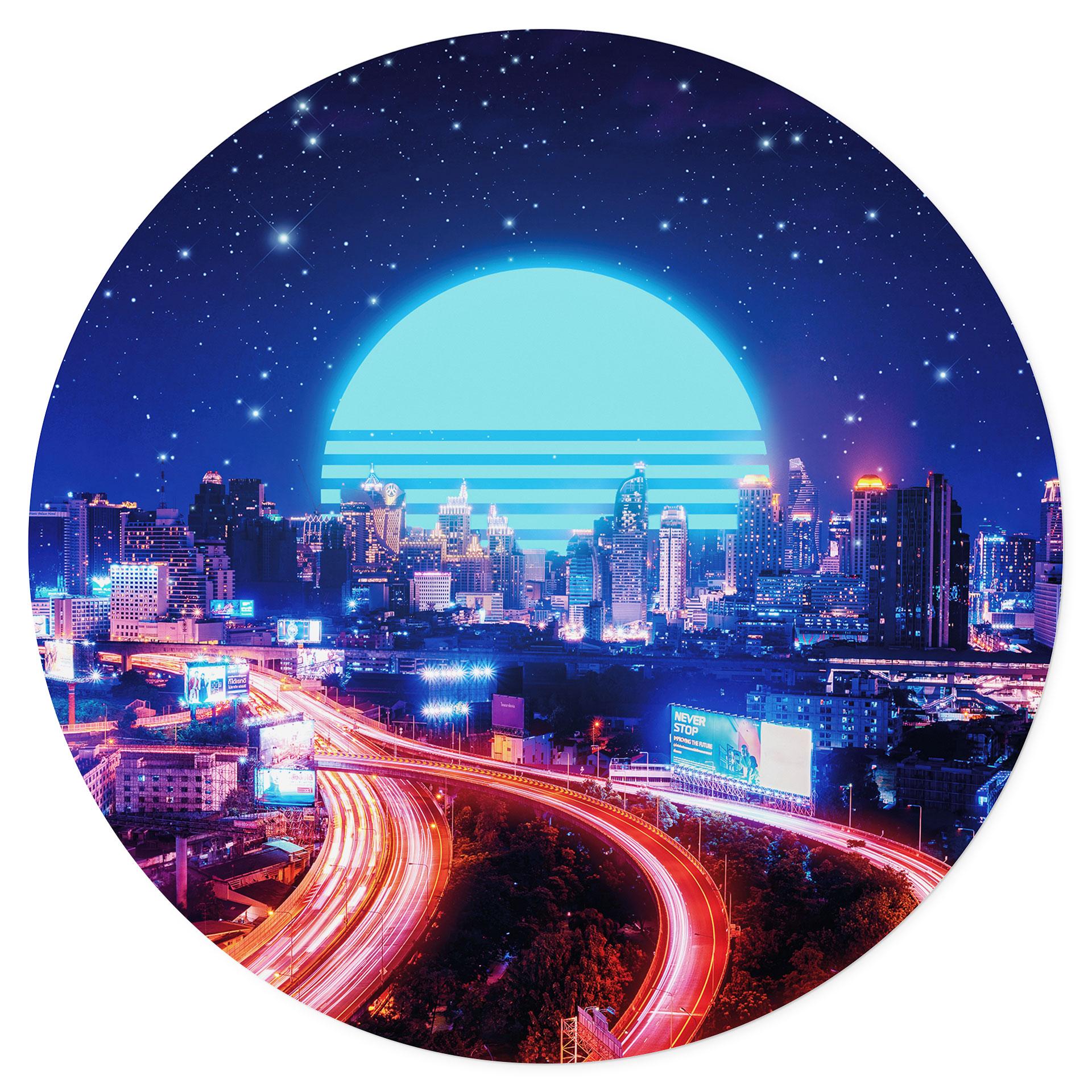 Vinilo decorativo de pared Cyber City Bangkok - Takkar - Redondo
