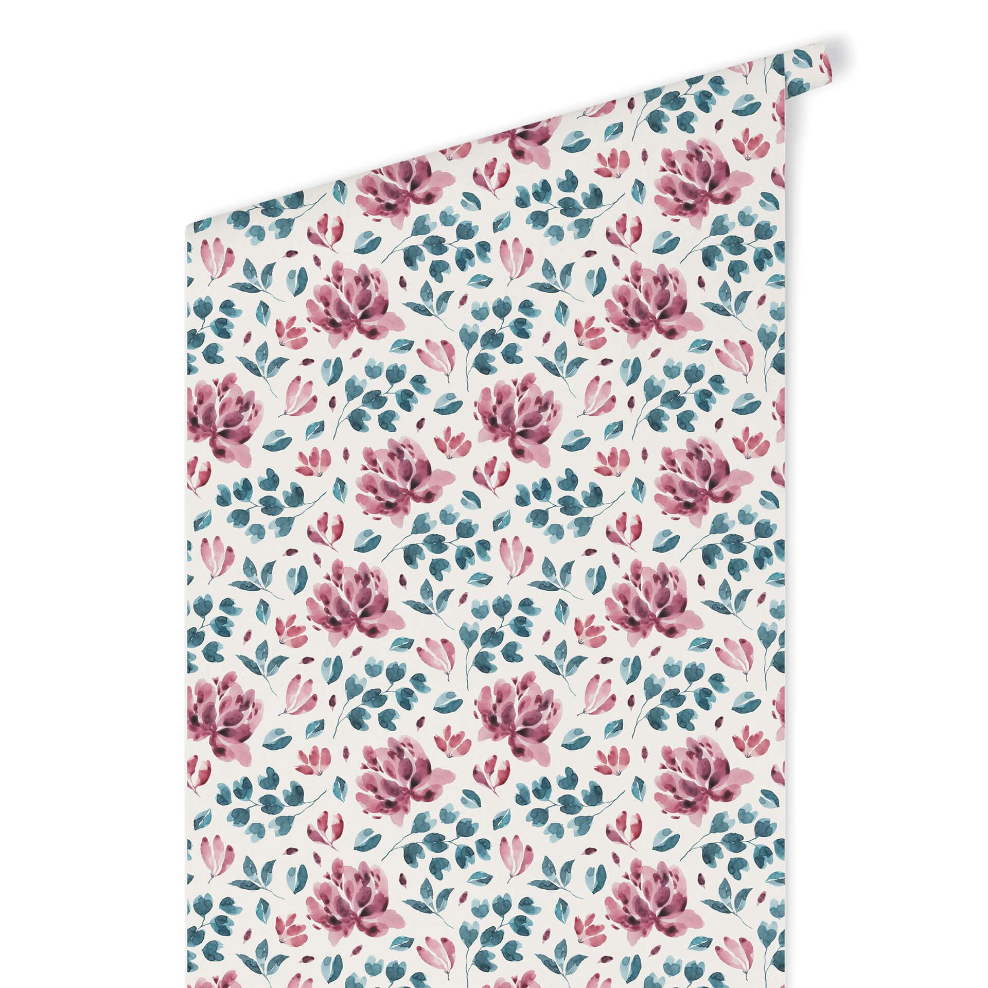 Patroonbehang – Aquarel Bloemen 03 – roze