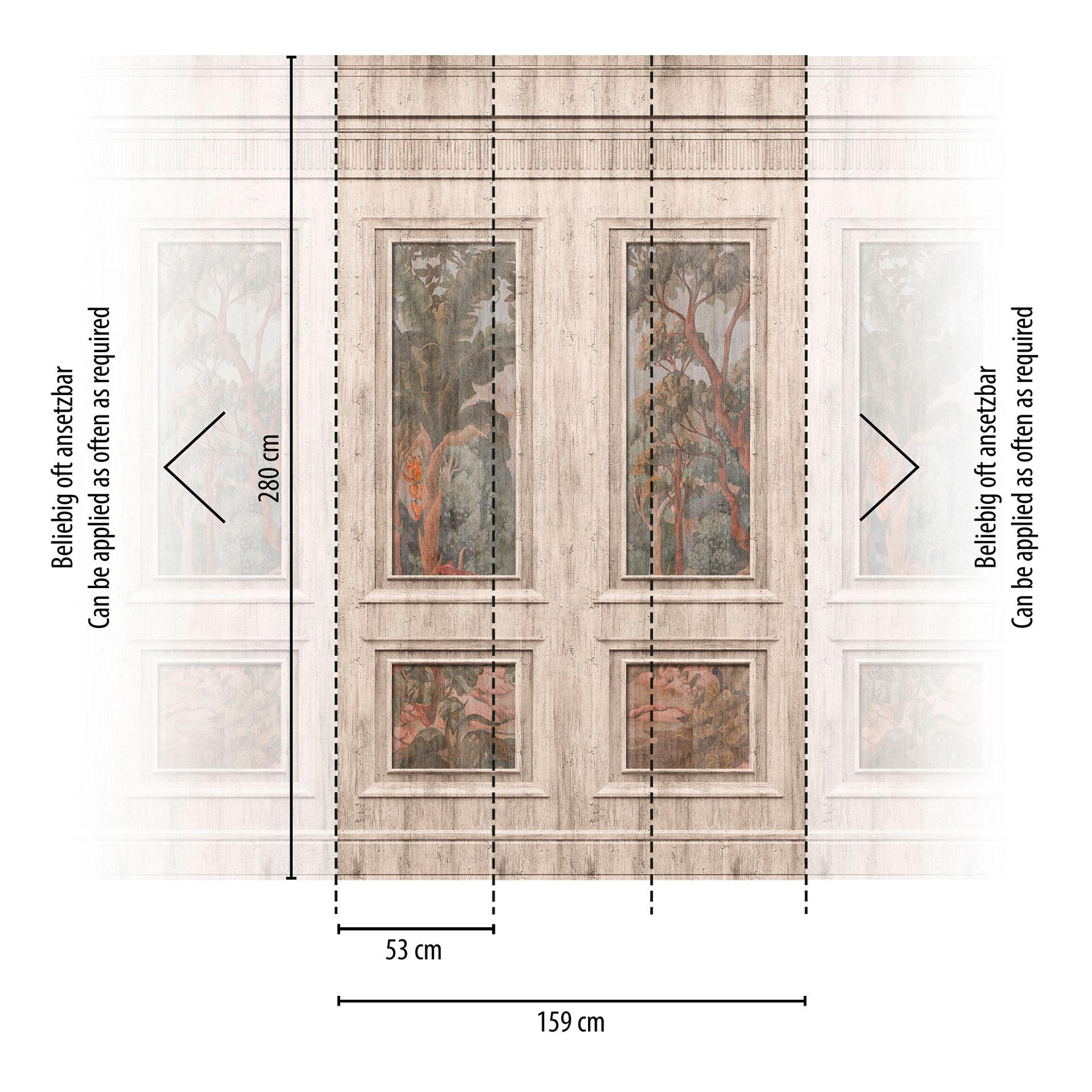 Fotobehang met bosafbeelding Antiek Beige Bruin - Uitbreidbaar ontwerp