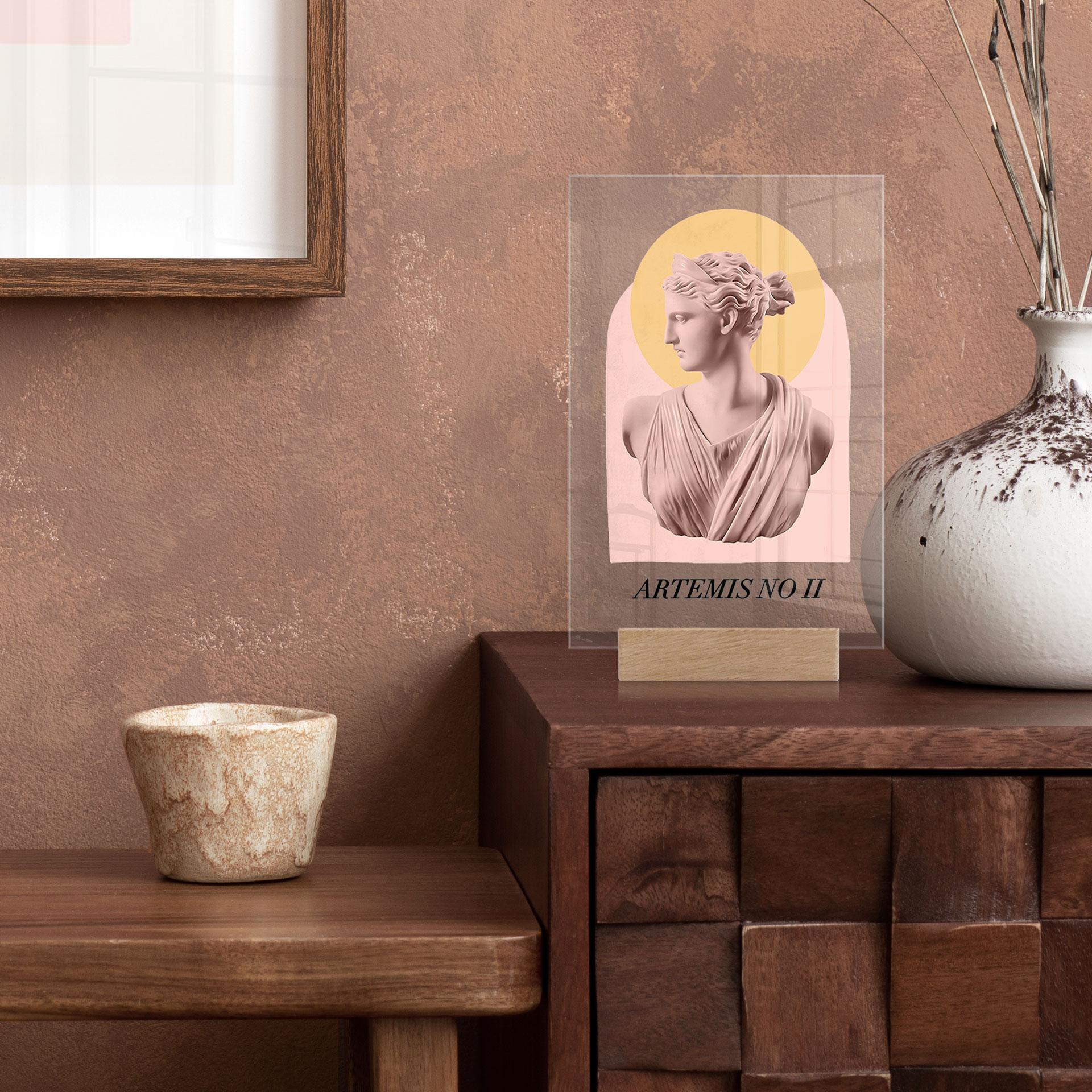 Acrylglas Tafeldecoratie Beeld van de godin Artemis - Grace Digital Art