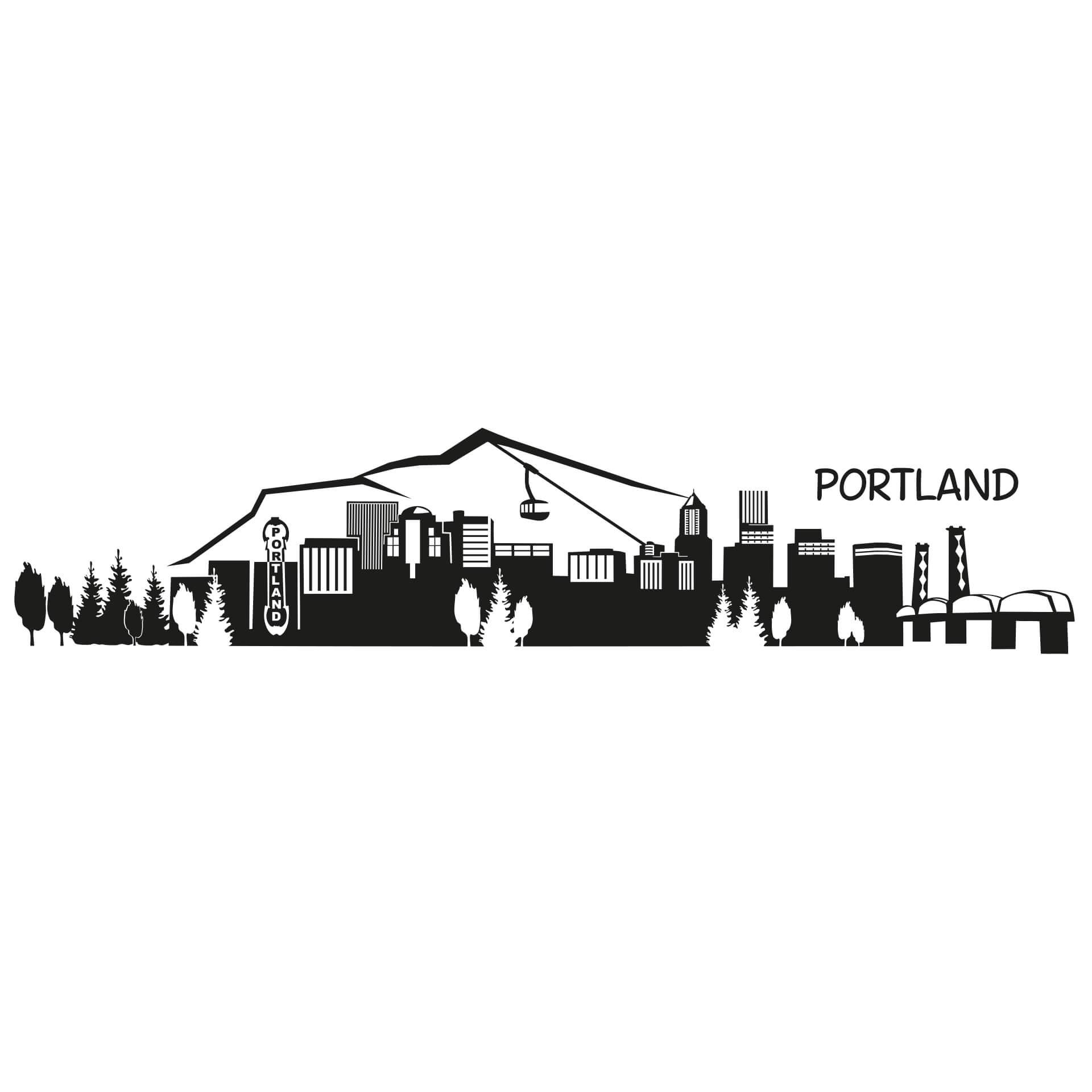 Wallsticker Portland Skyline