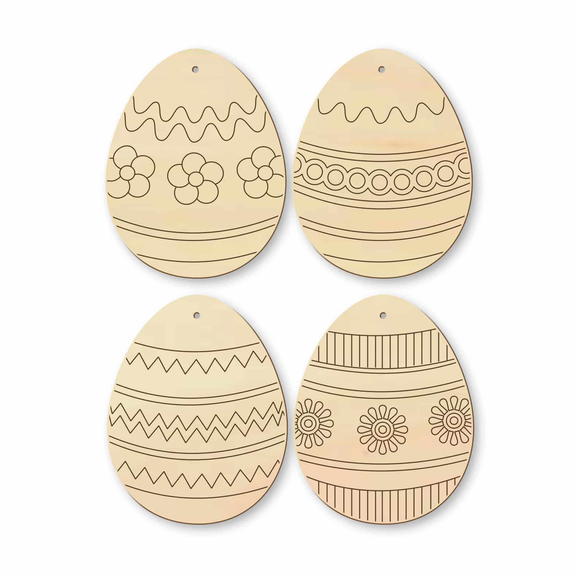 Decoración de árbol Huevos de Pascua 1 (4 piezas) con colgador