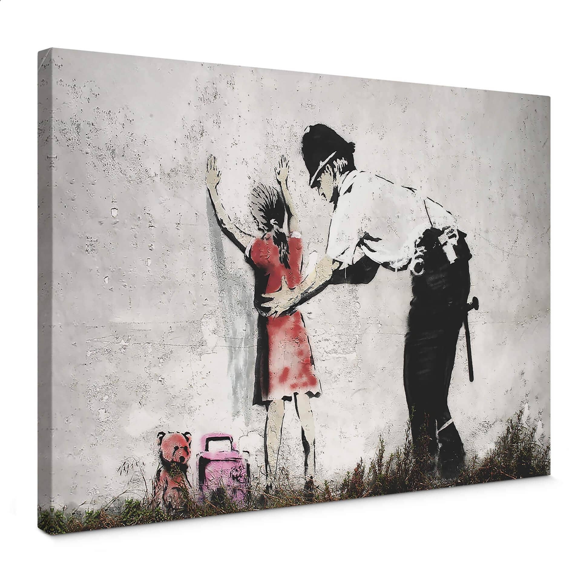 Canvasbillede Banksy - Policeman Searching Girl
