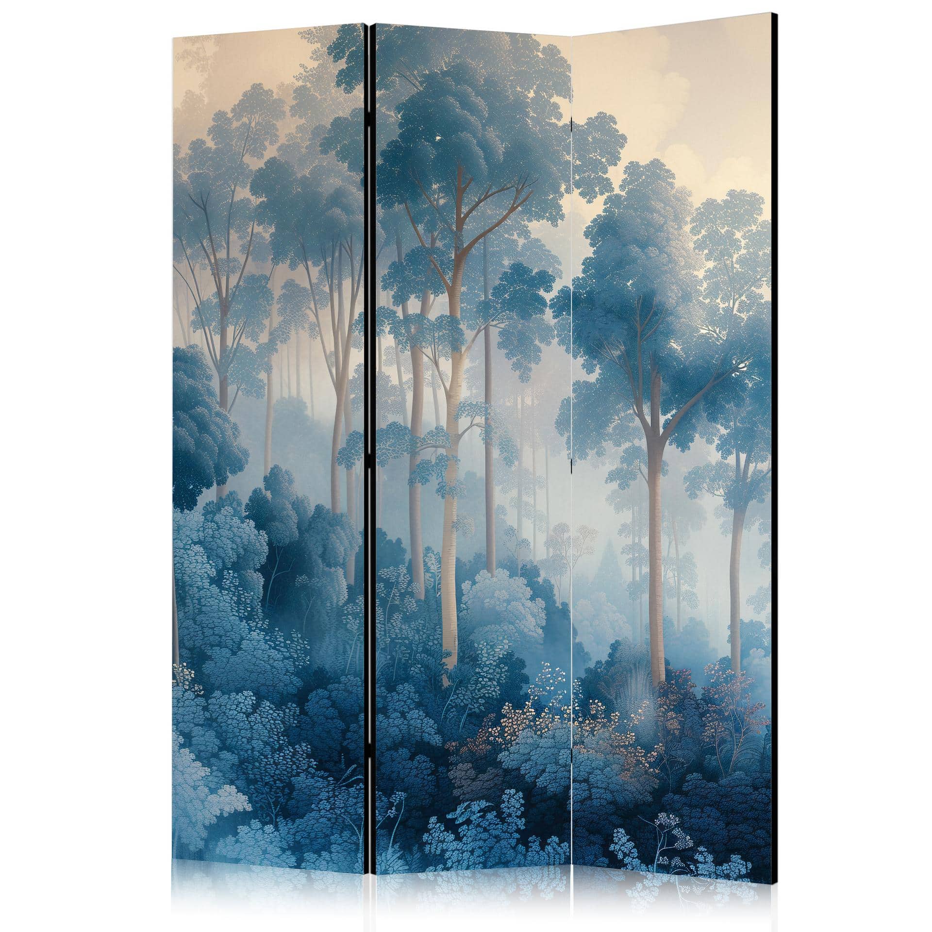 Paravent, Raumteiler freistehend, Trennwand - Fairy Blue Forest Landscape