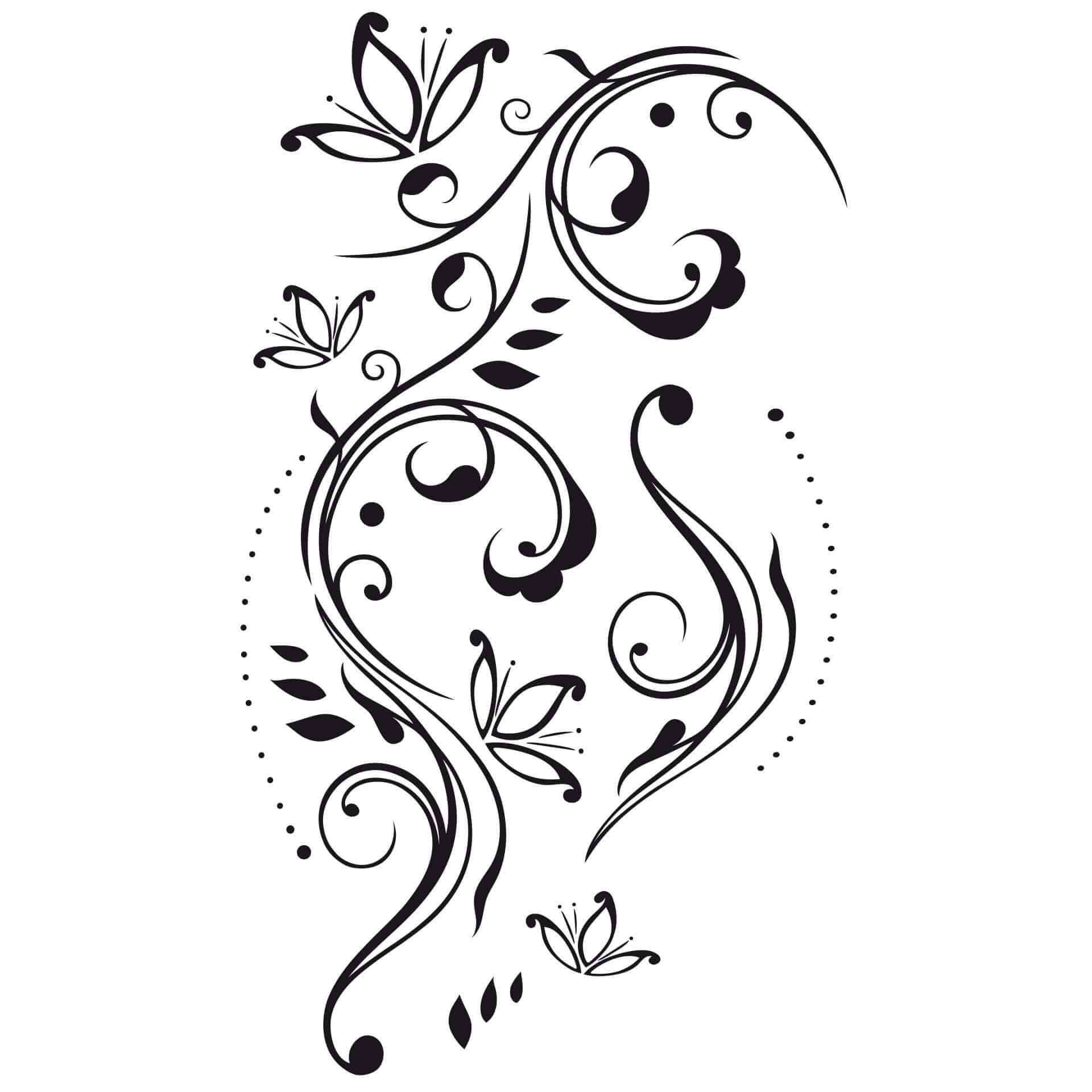 Wallsticker 2-farvet Slyngplante 5