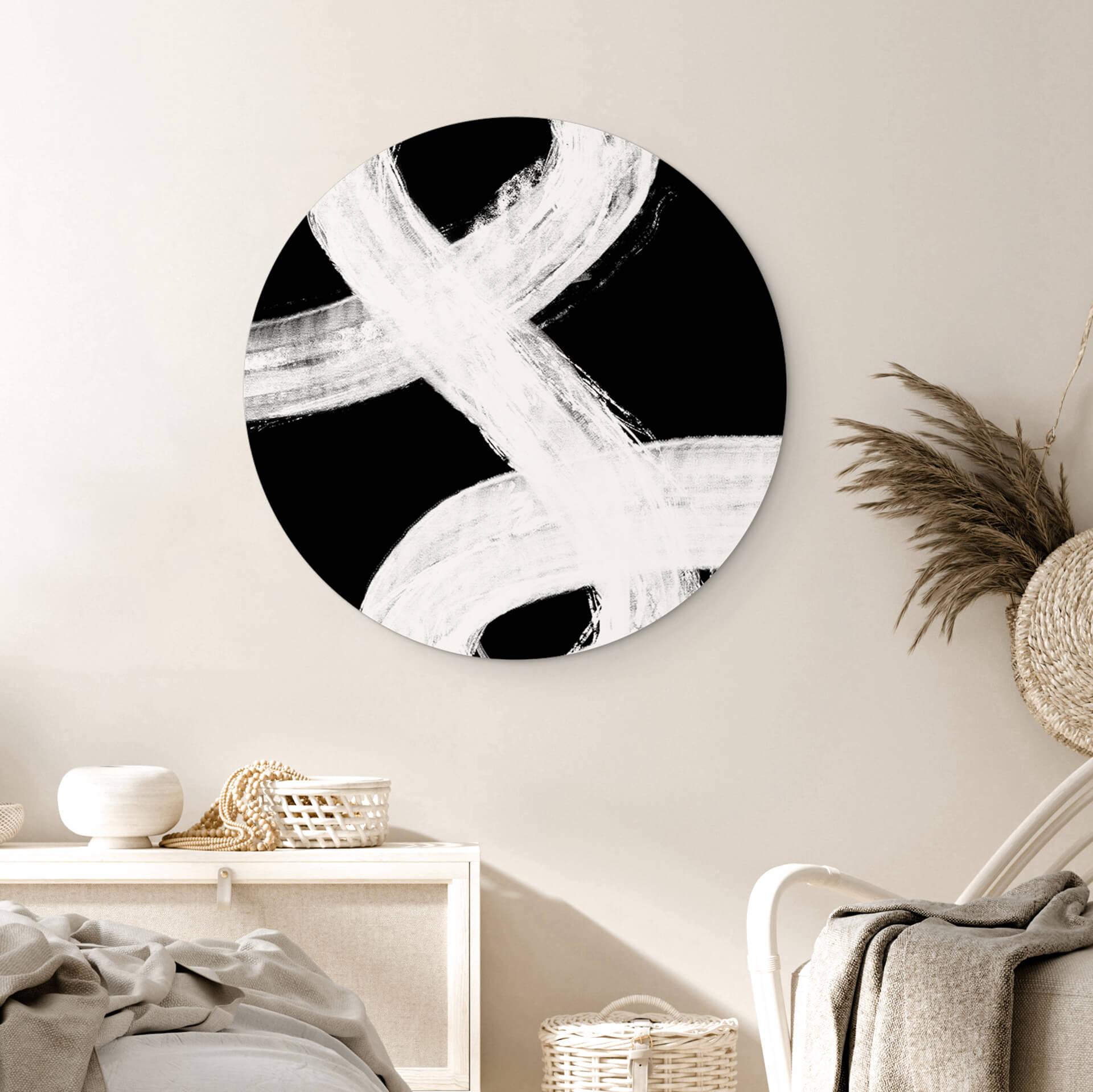 Wandcirkel 1X Studio - Zwart Wit Spel Abstract